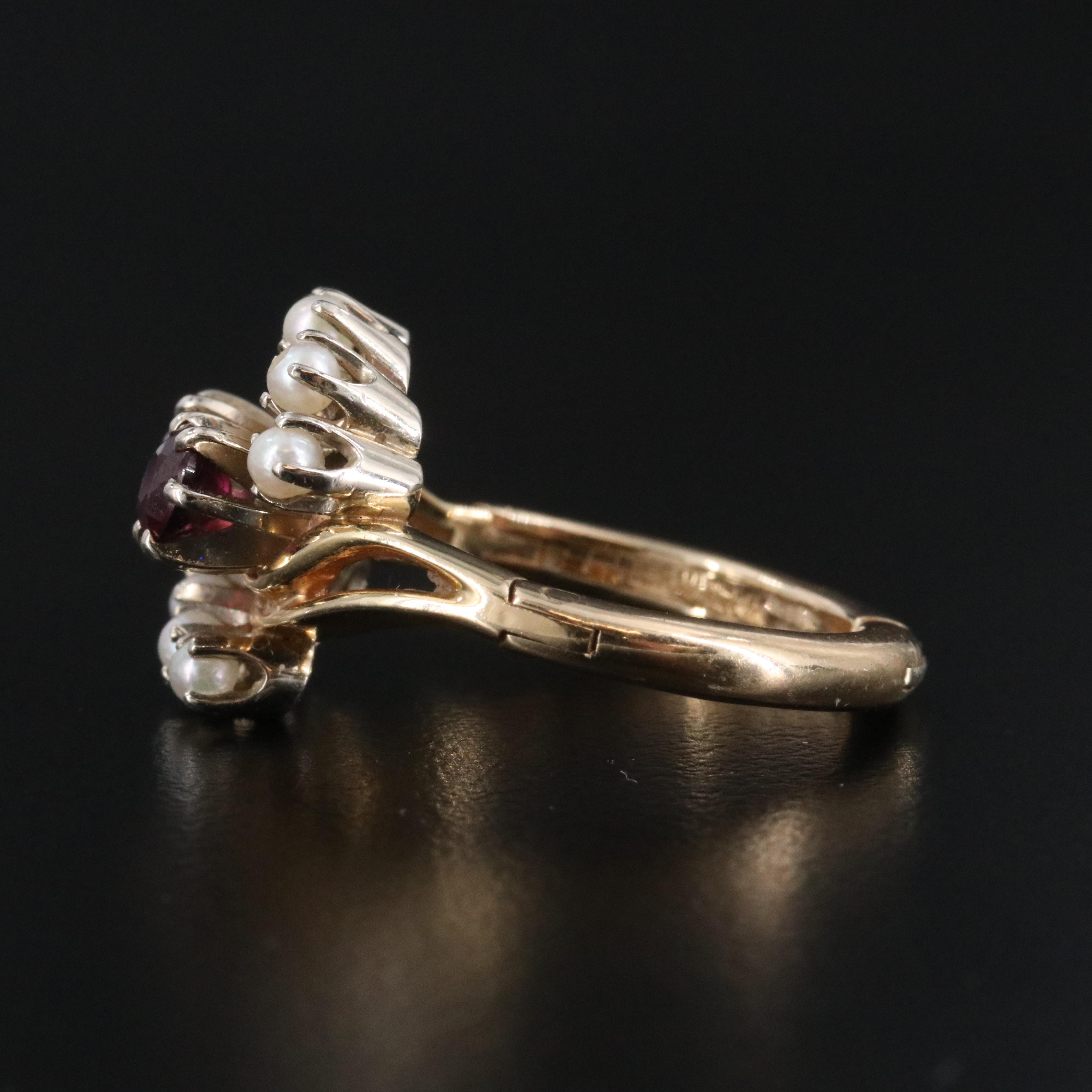 14K Ruby and Pearl Ring