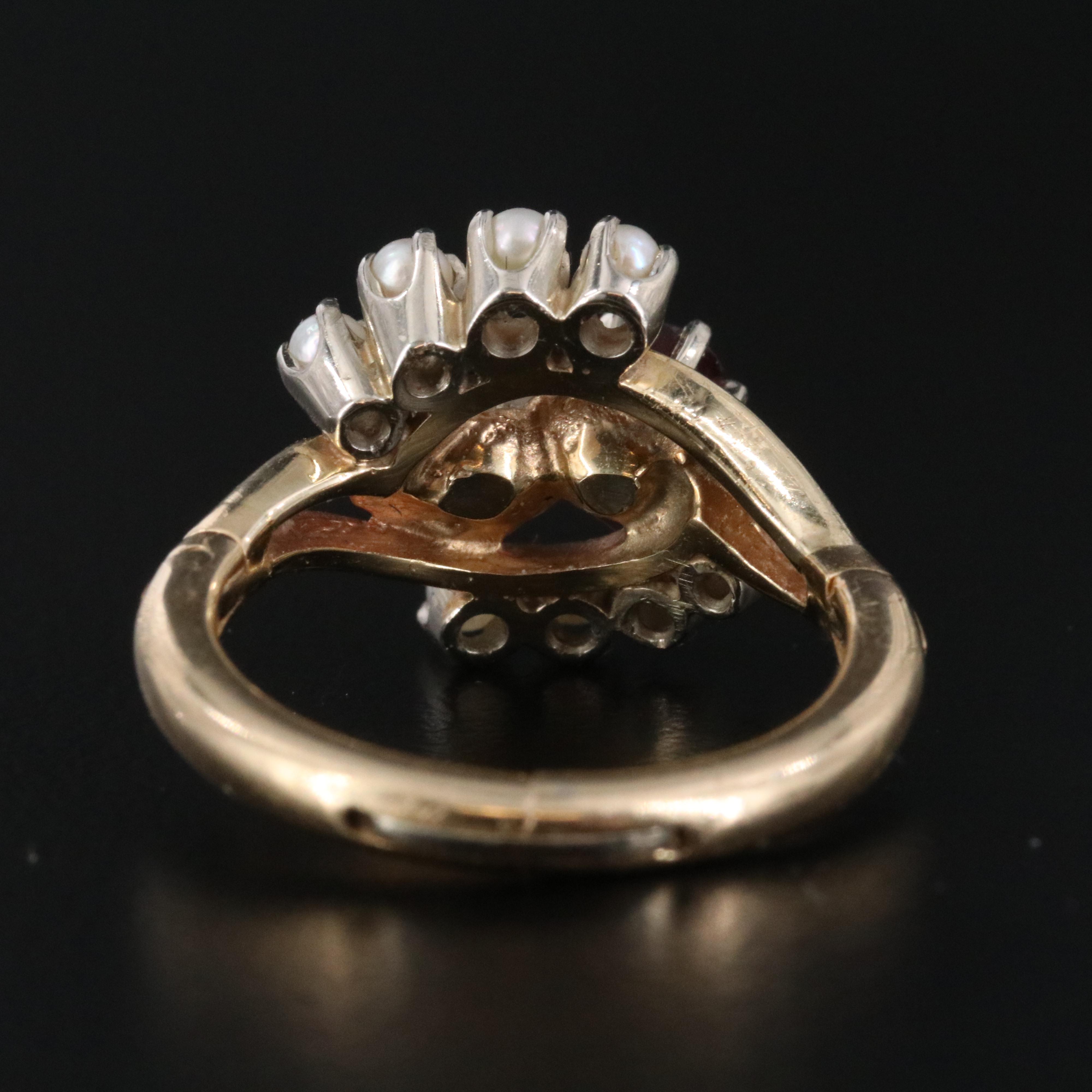14K Ruby and Pearl Ring
