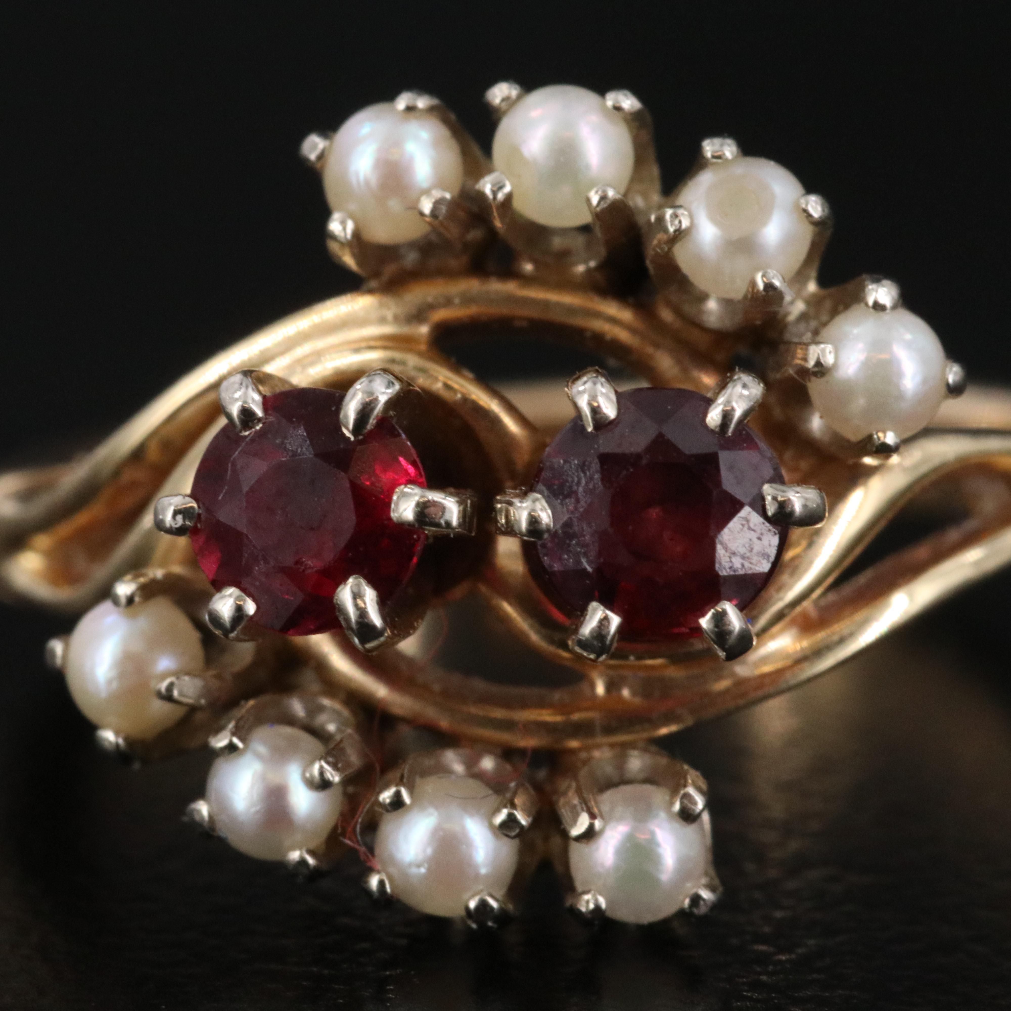 14K Ruby and Pearl Ring