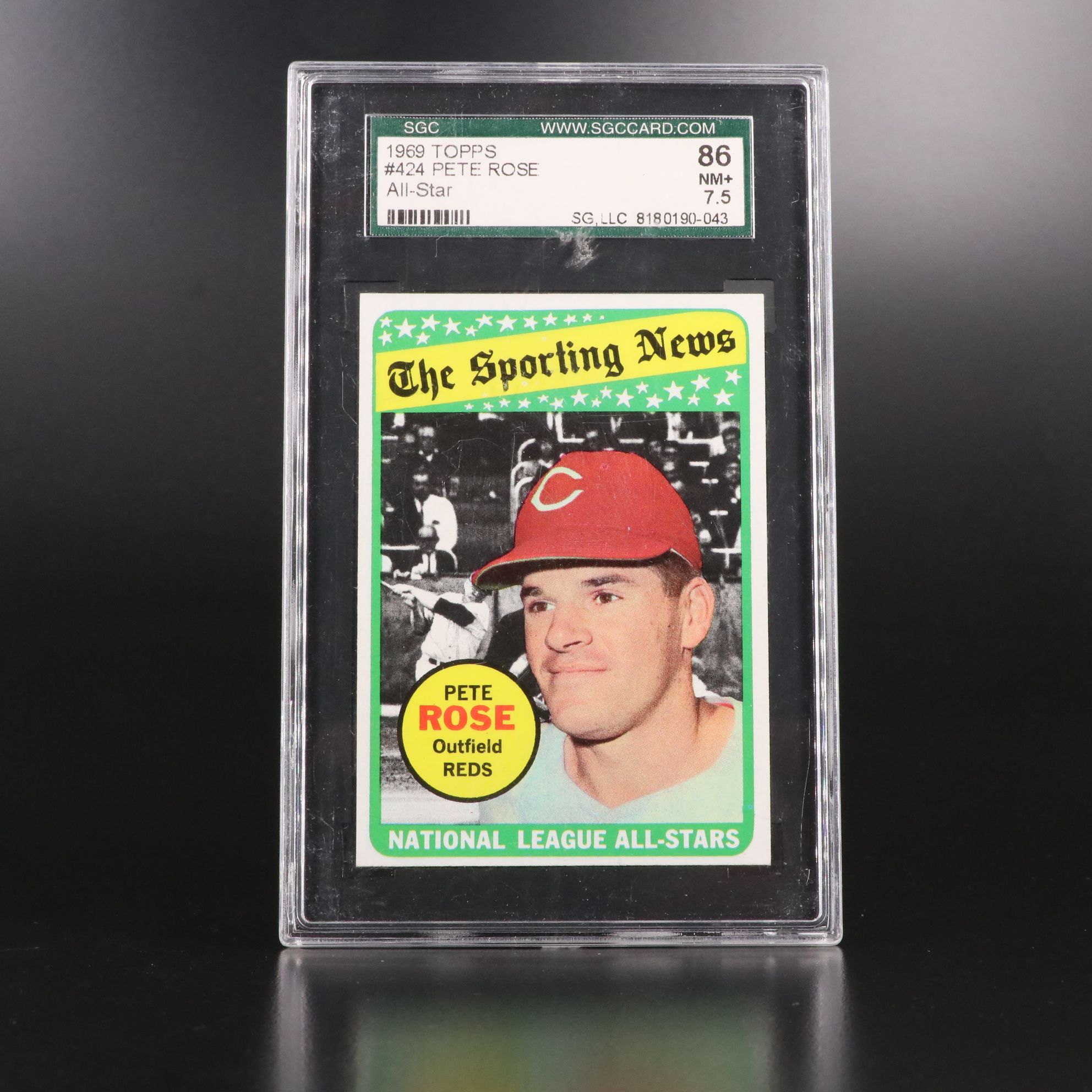 1969 Topps Reggie Jackson Rookie with Pete Rose All-Star SGC Graded 7.5