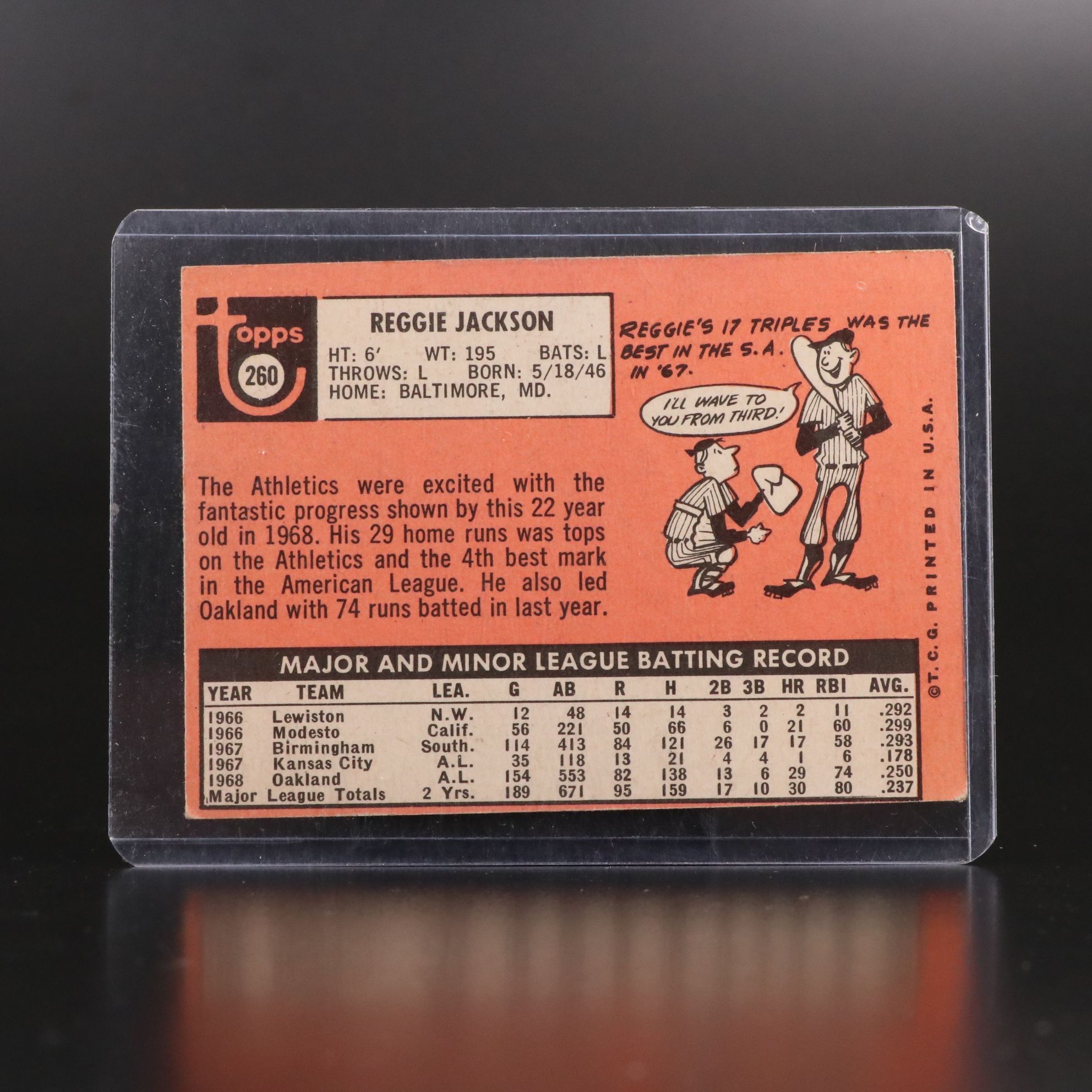 1969 Topps Reggie Jackson Rookie with Pete Rose All-Star SGC Graded 7.5