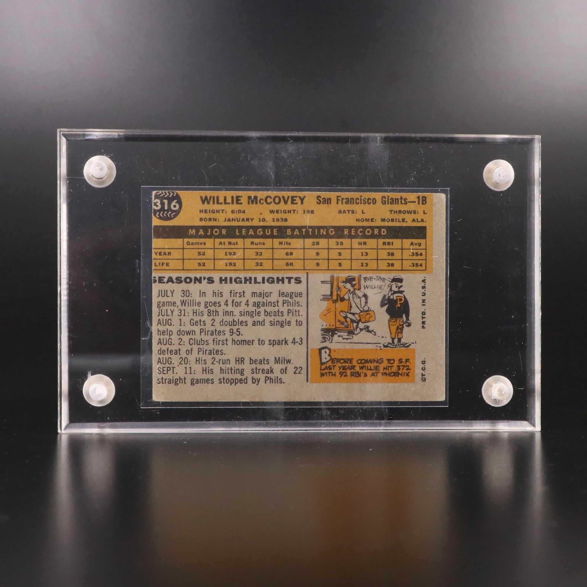 1960 Topps Willie McCovey Rookie and All-Star Baseball Cards