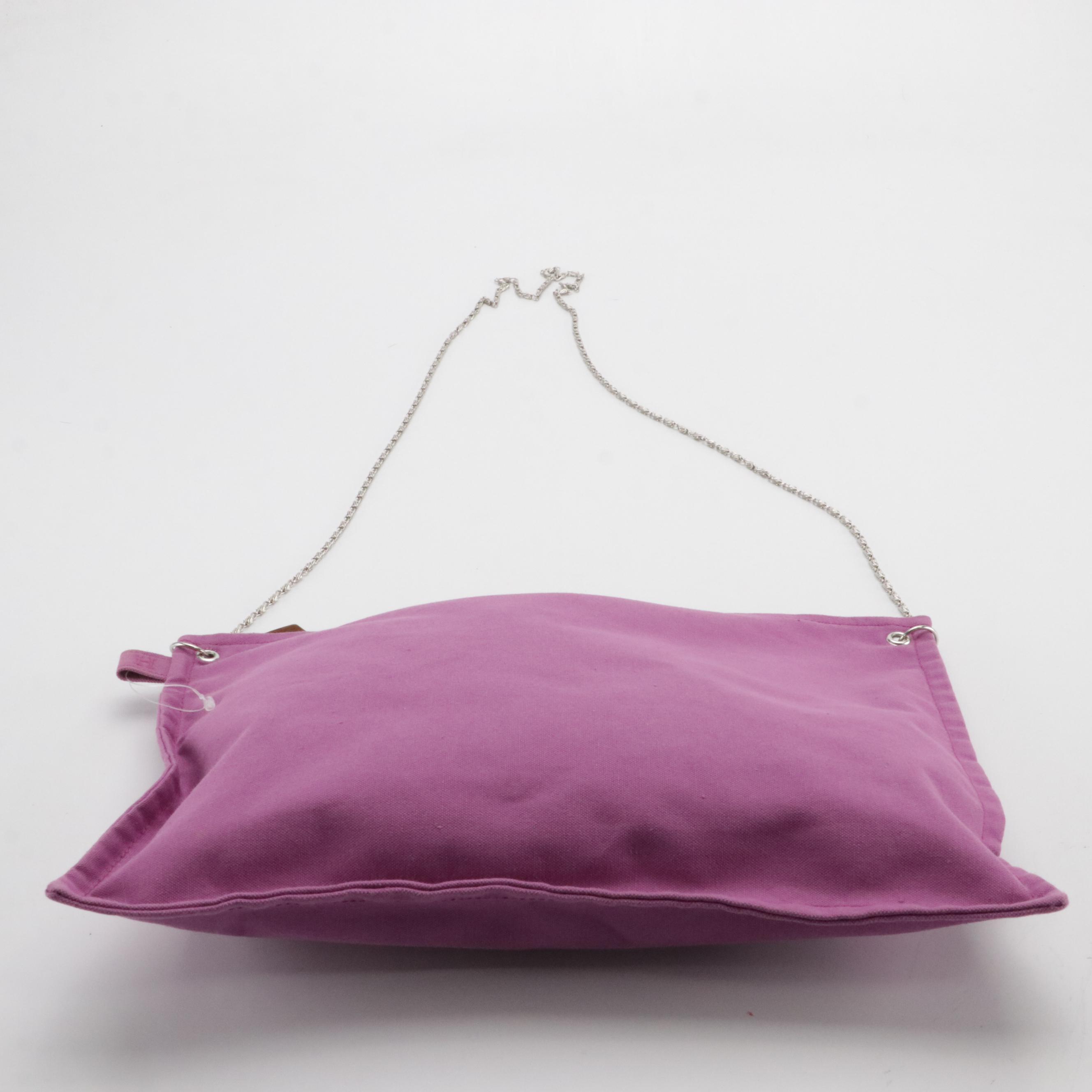 Hermès Modified Cotton Canvas Zip Pouches with Detachable Chain Link Straps