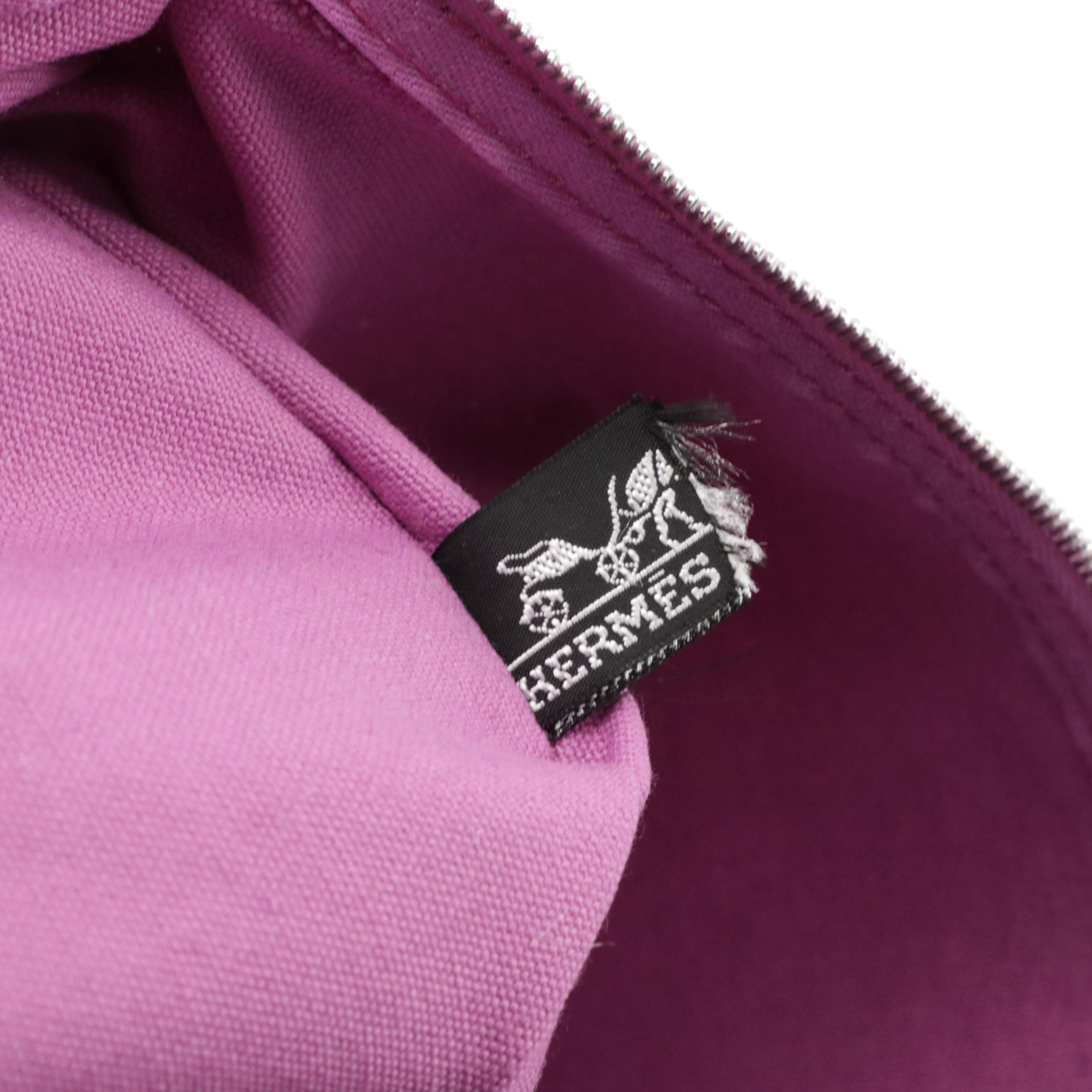 Hermès Modified Cotton Canvas Zip Pouches with Detachable Chain Link Straps