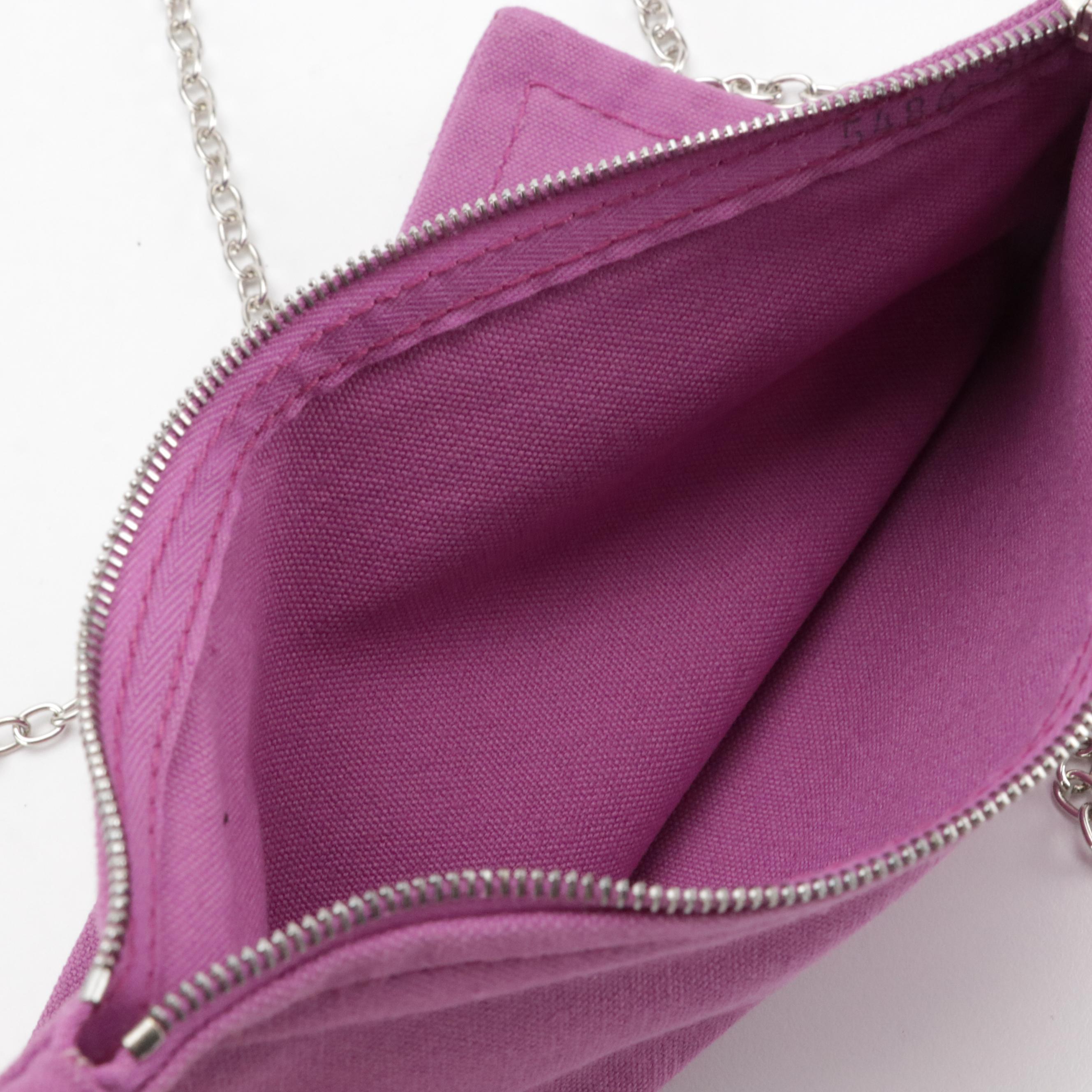 Hermès Modified Cotton Canvas Zip Pouches with Detachable Chain Link Straps