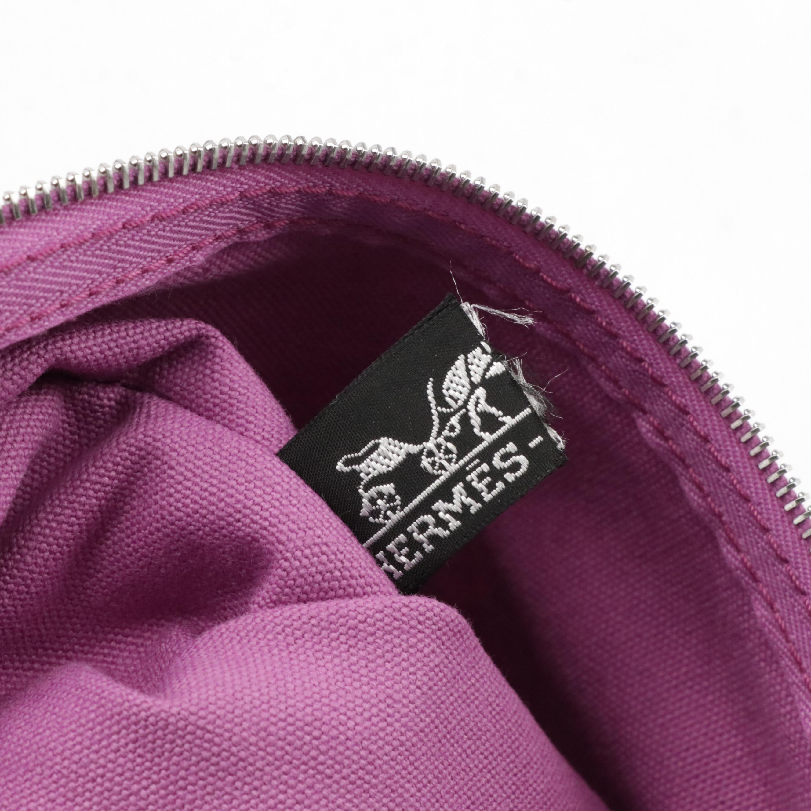 Hermès Modified Cotton Canvas Zip Pouches with Detachable Chain Link Straps