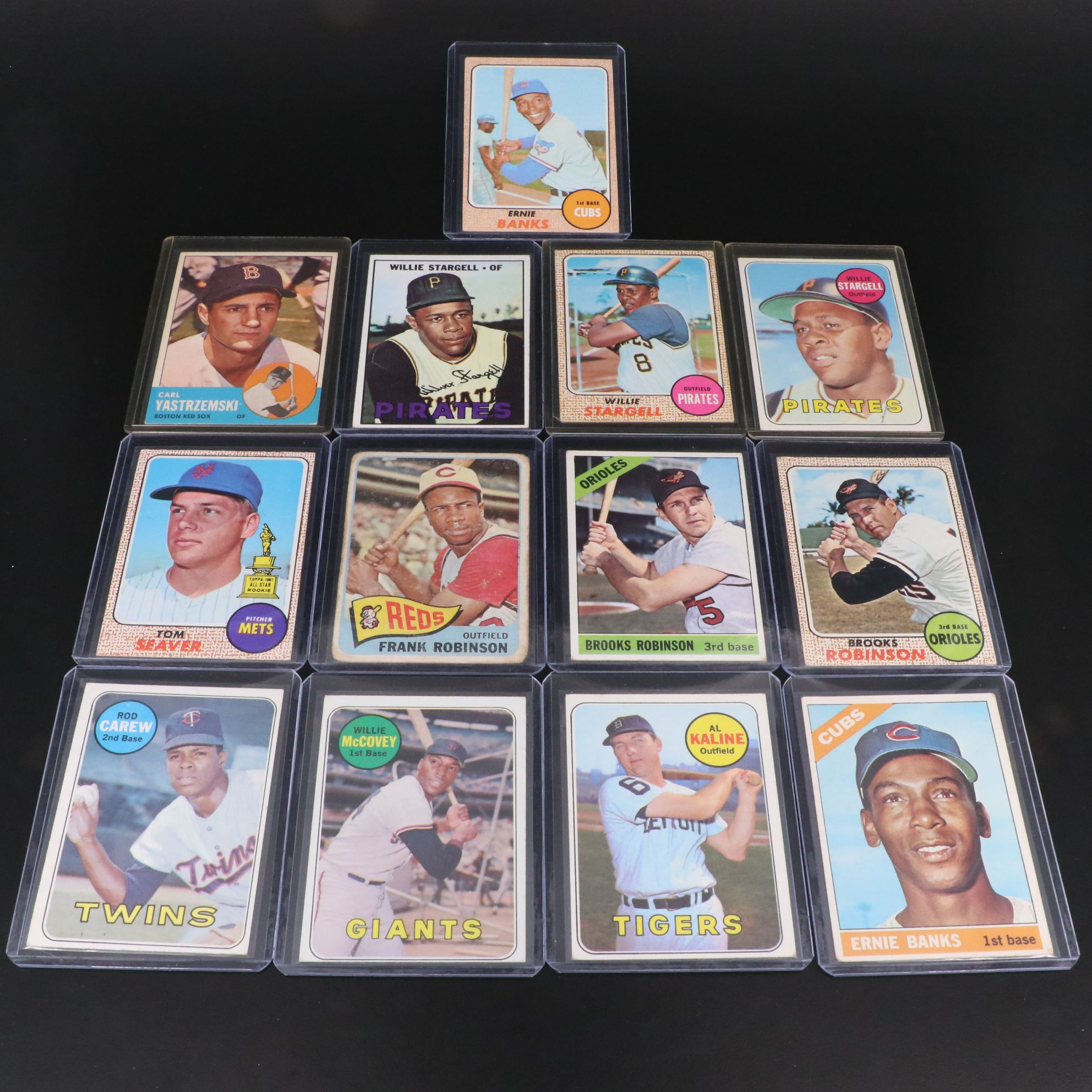 Topps Baseball Cards Featuring Ernie Banks, Tom Seaver, and More, 1960s