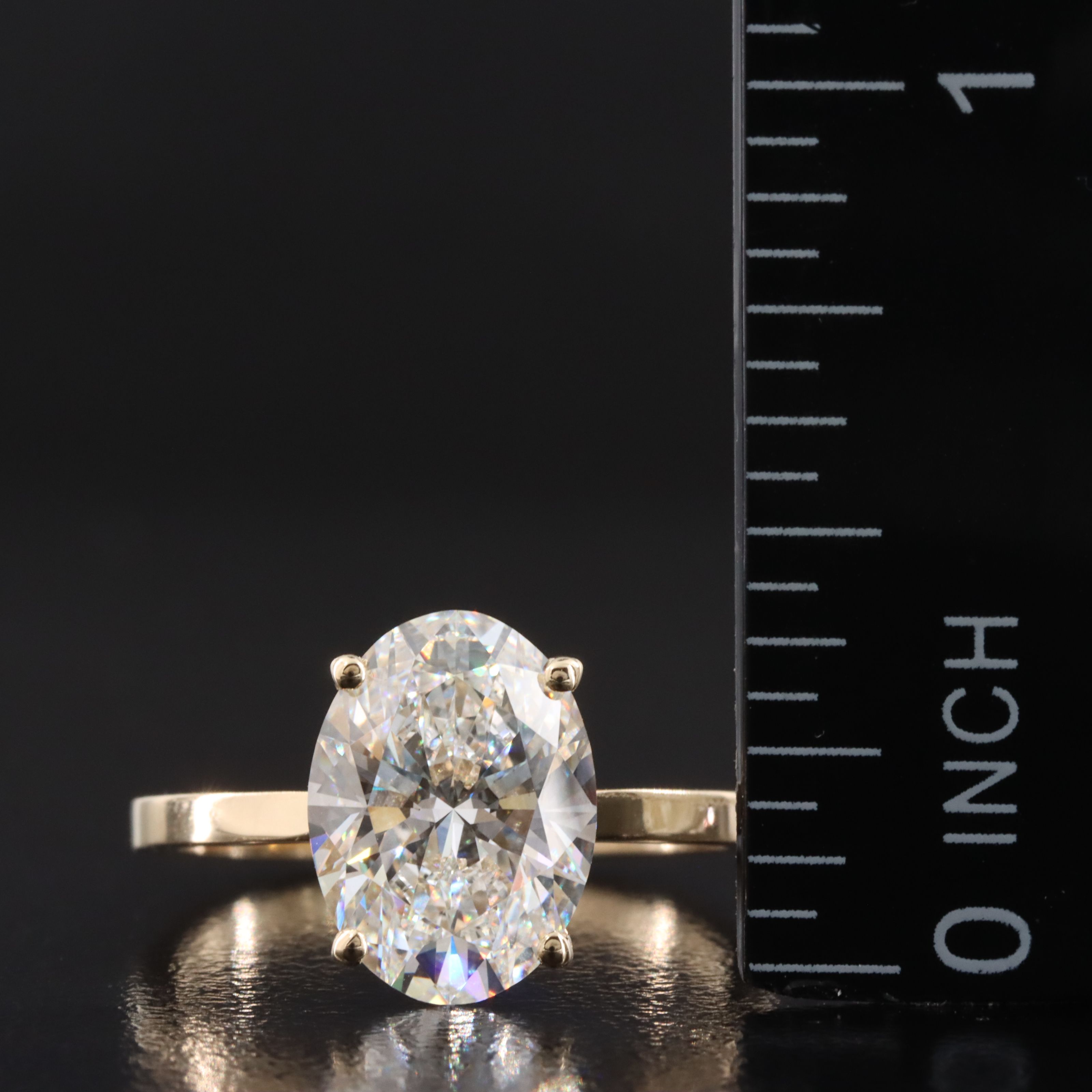 14K 3.04 CT Lab Grown Diamond Solitaire Ring with IGI Report