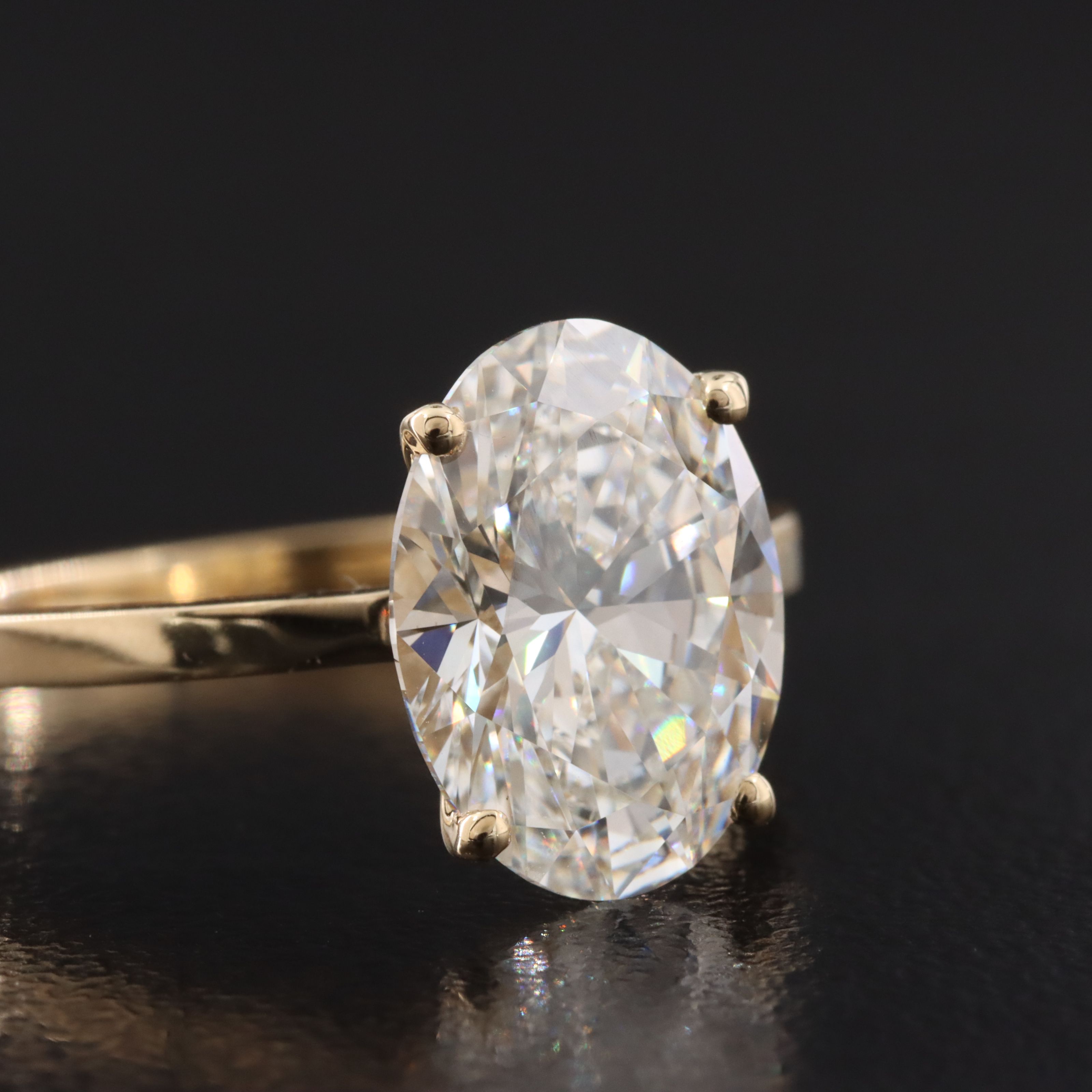 14K 3.04 CT Lab Grown Diamond Solitaire Ring with IGI Report