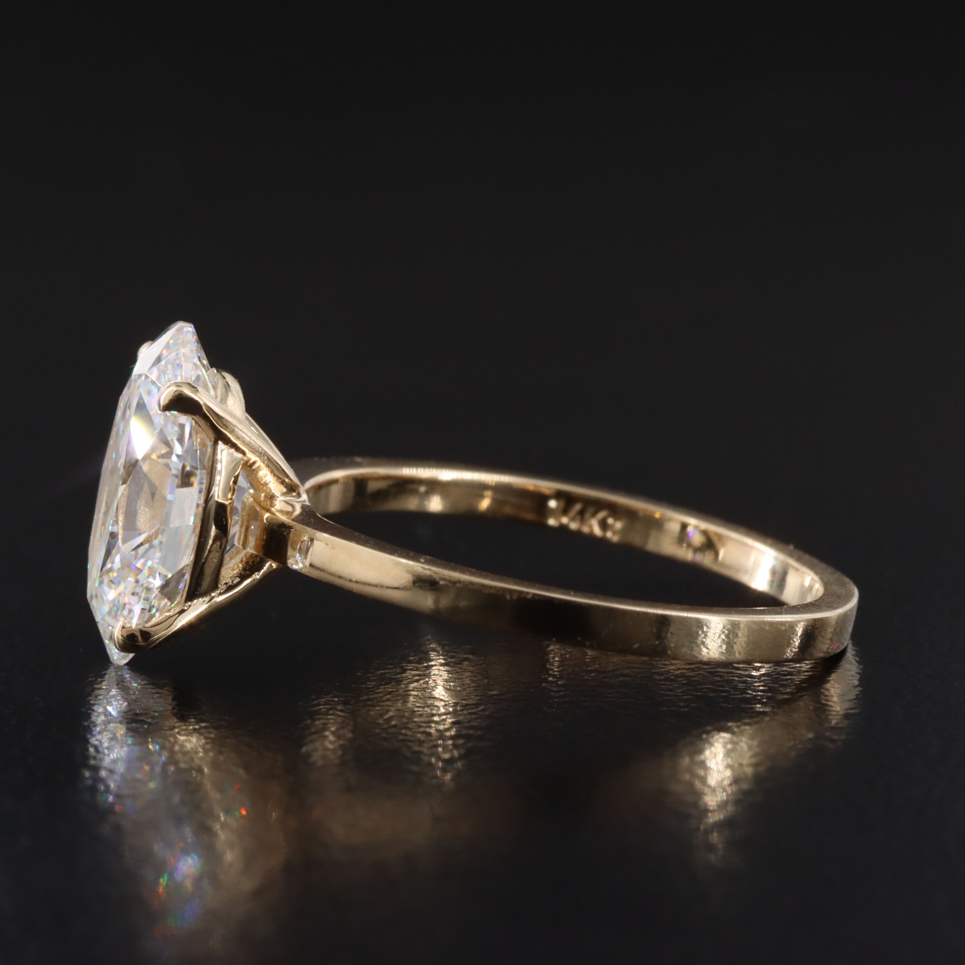 14K 3.04 CT Lab Grown Diamond Solitaire Ring with IGI Report