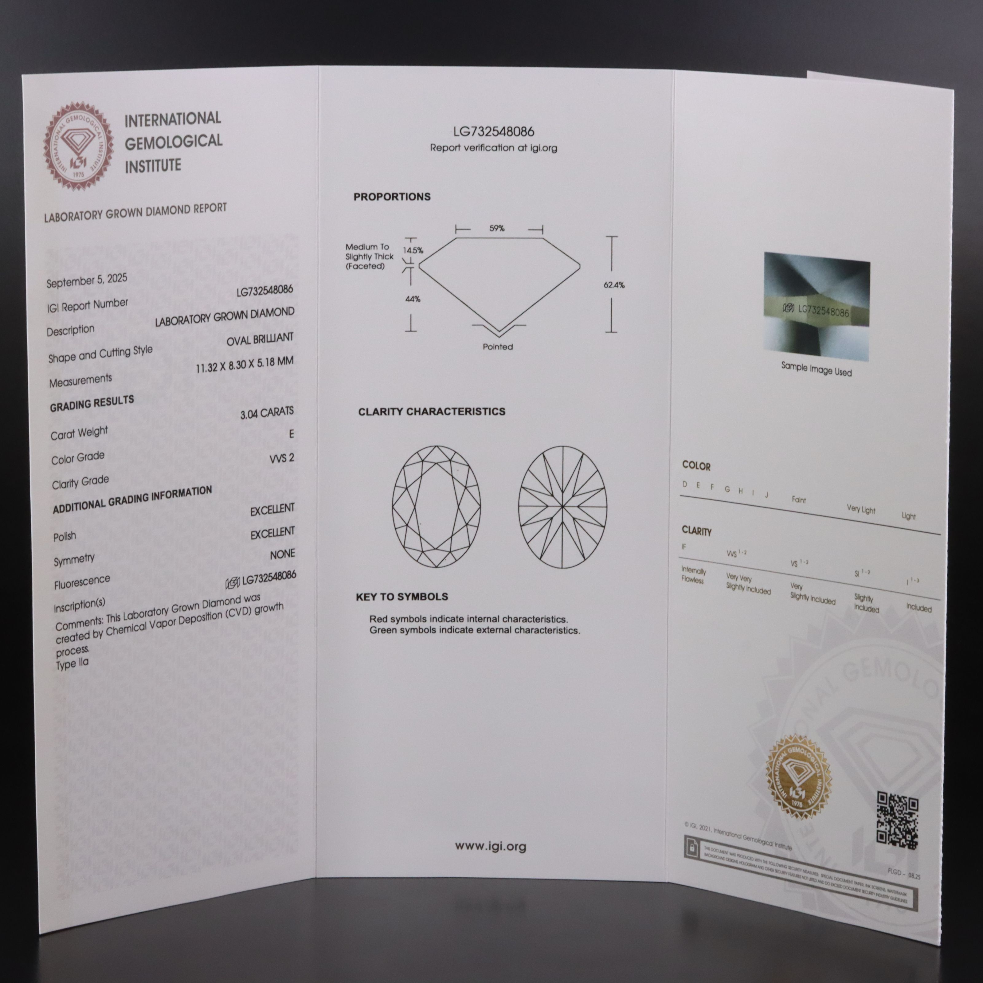 14K 3.04 CT Lab Grown Diamond Solitaire Ring with IGI Report
