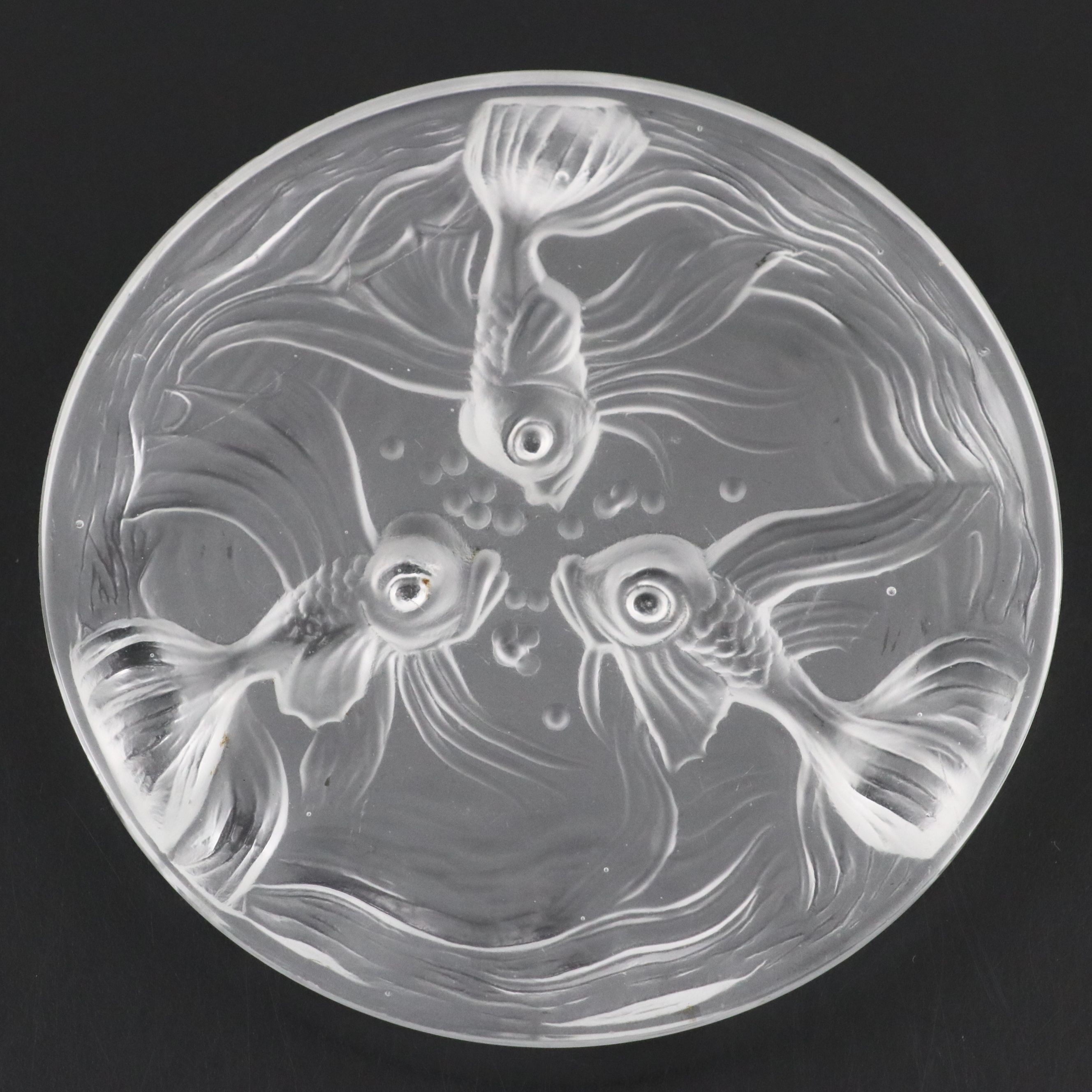 Art Glass Fish Plate with Crystal Unicorn Bowl