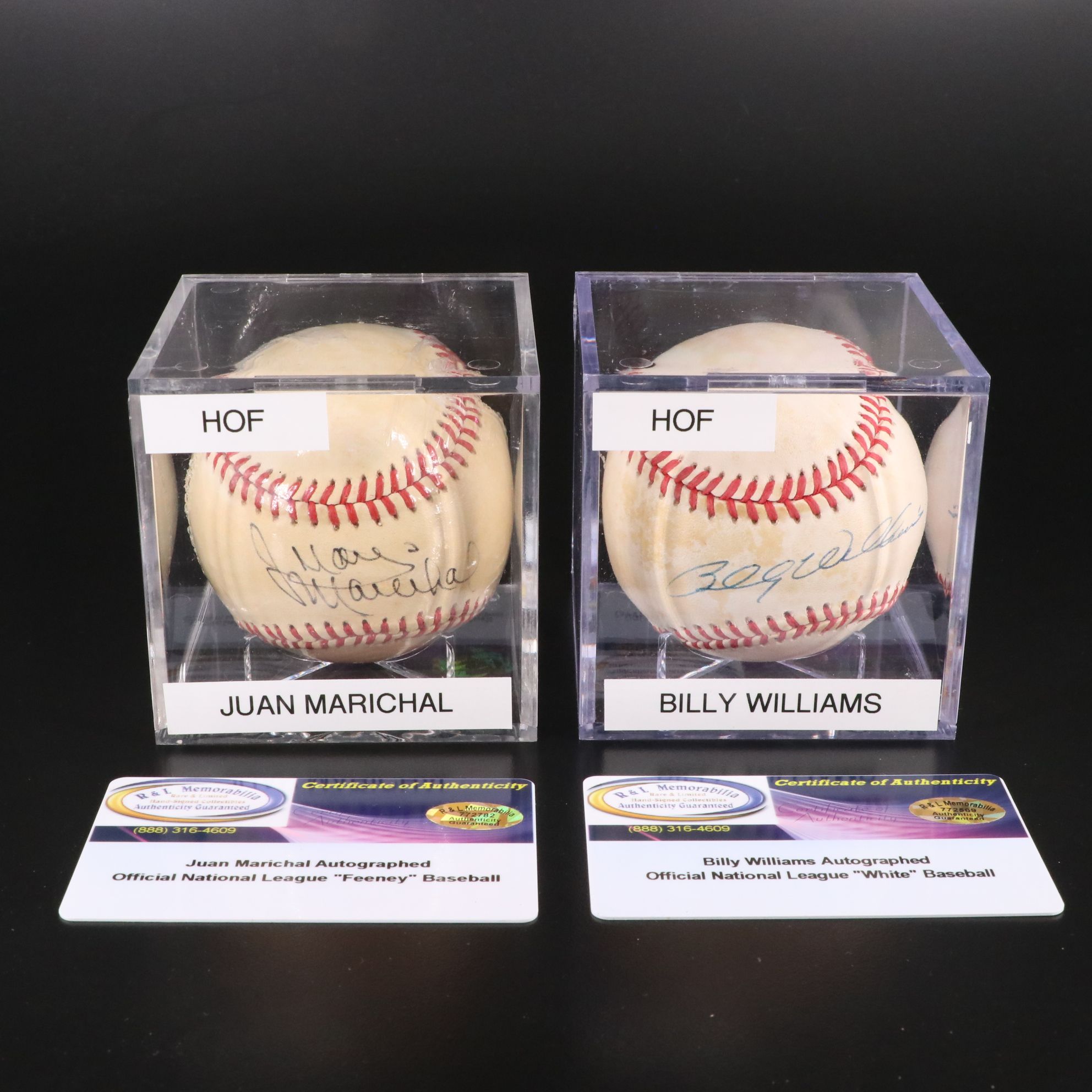 Billy Williams and Juan Marichal Signed Rawlings Official NL Baseballs