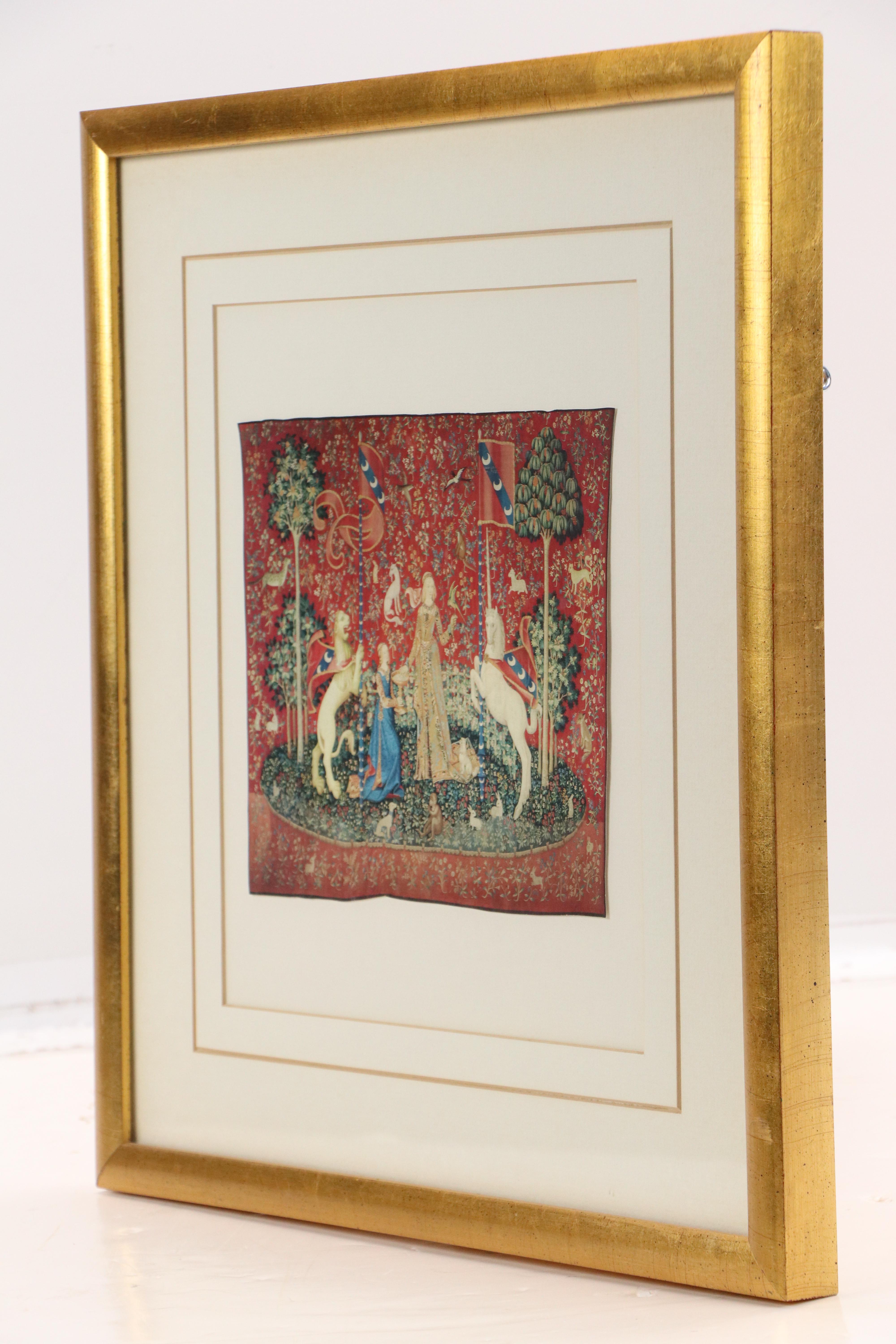 "The Lady and the Unicorn" Offset Lithograph After French Medieval Tapestry