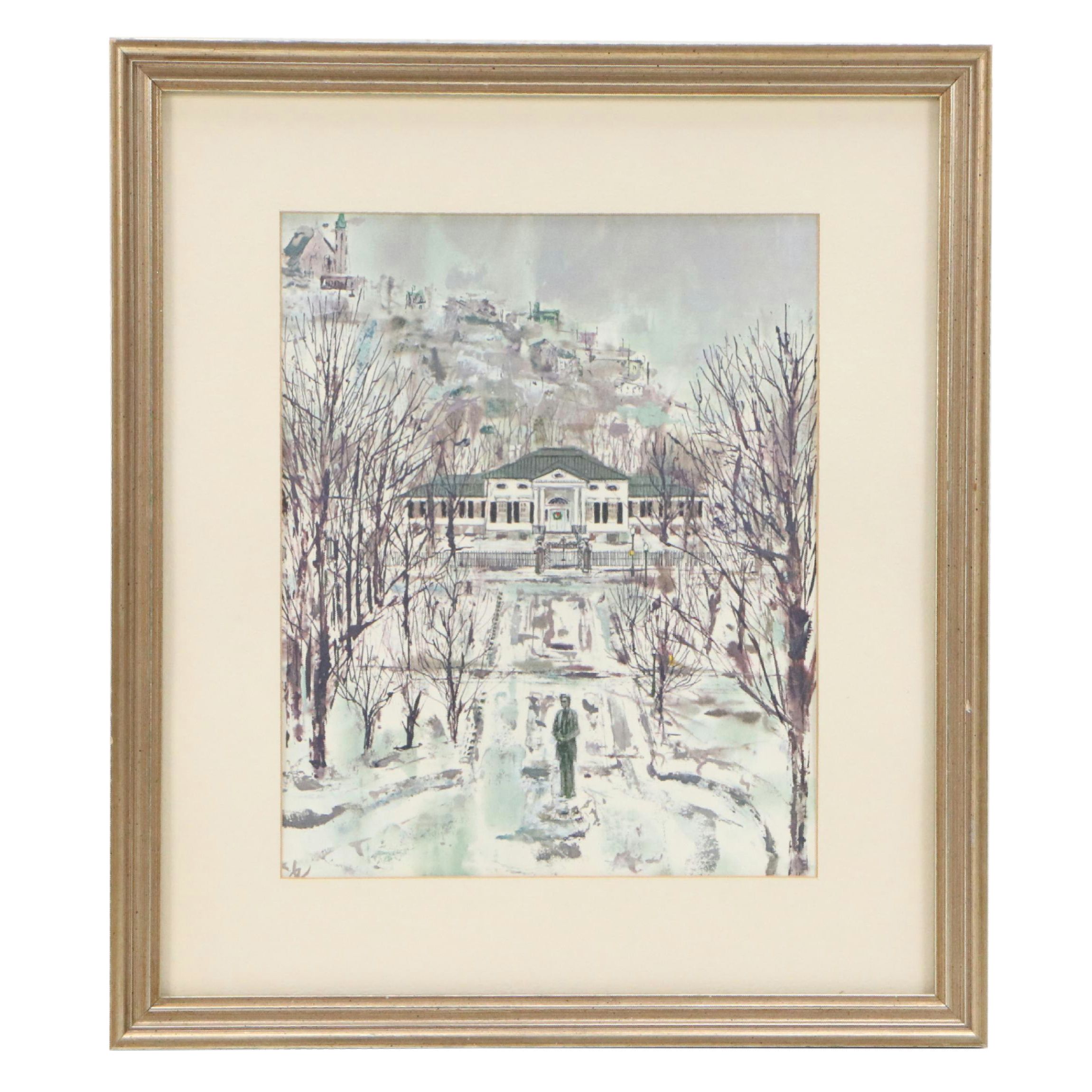 Winter Offset Lithograph of the Taft Museum of Art