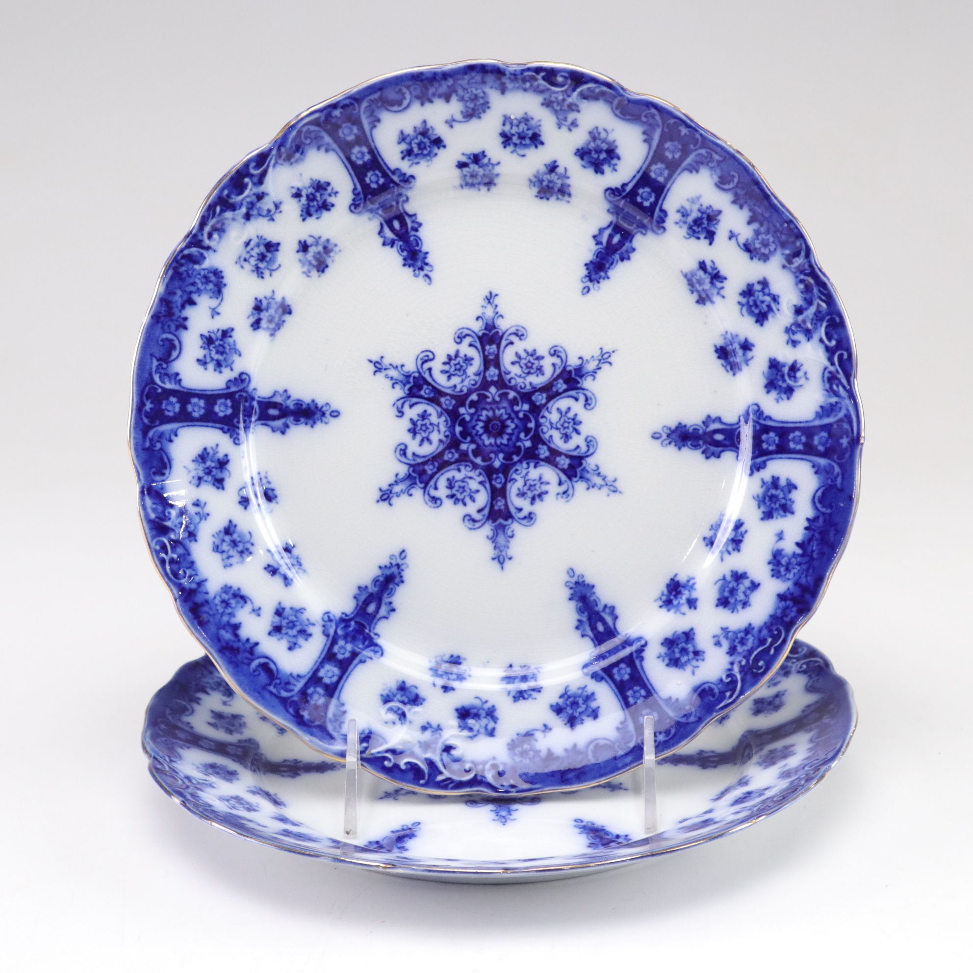 Martha Washington Chain of States and Other Flow Blue Dinnerware, 19th Century