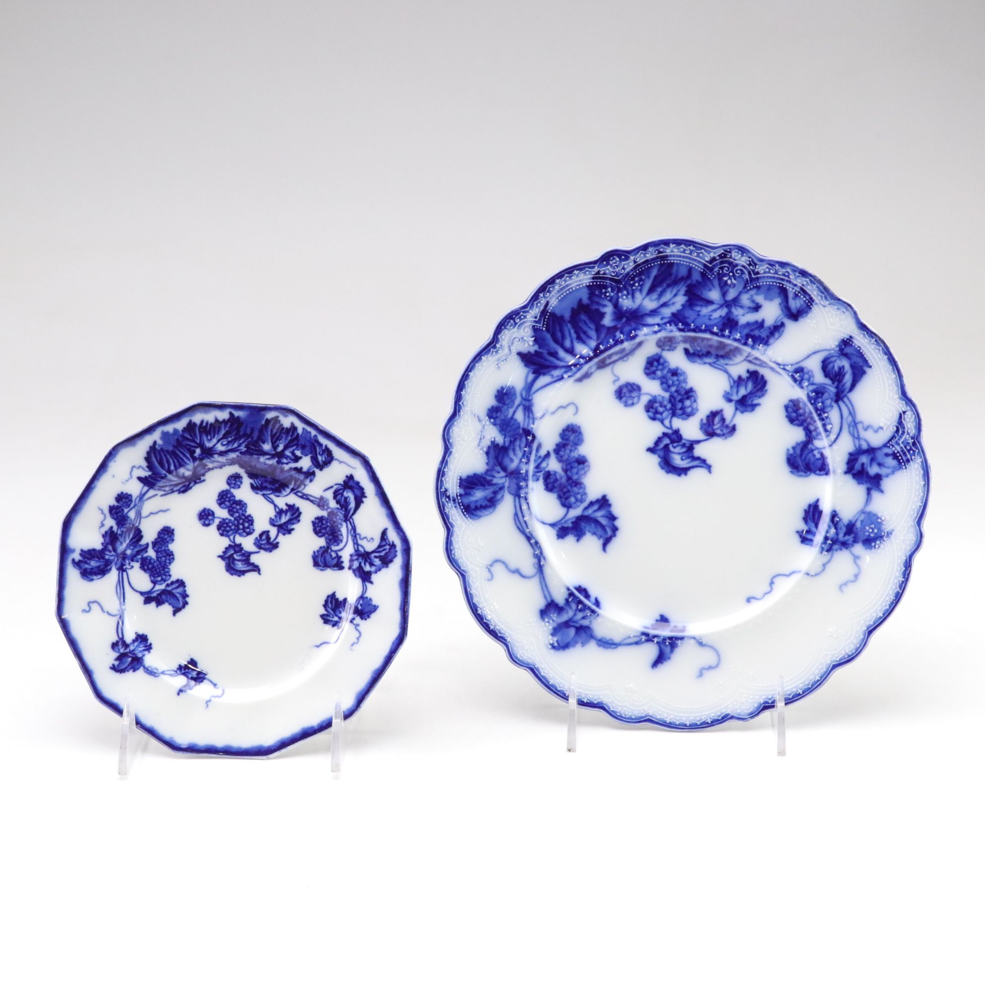 Martha Washington Chain of States and Other Flow Blue Dinnerware, 19th Century