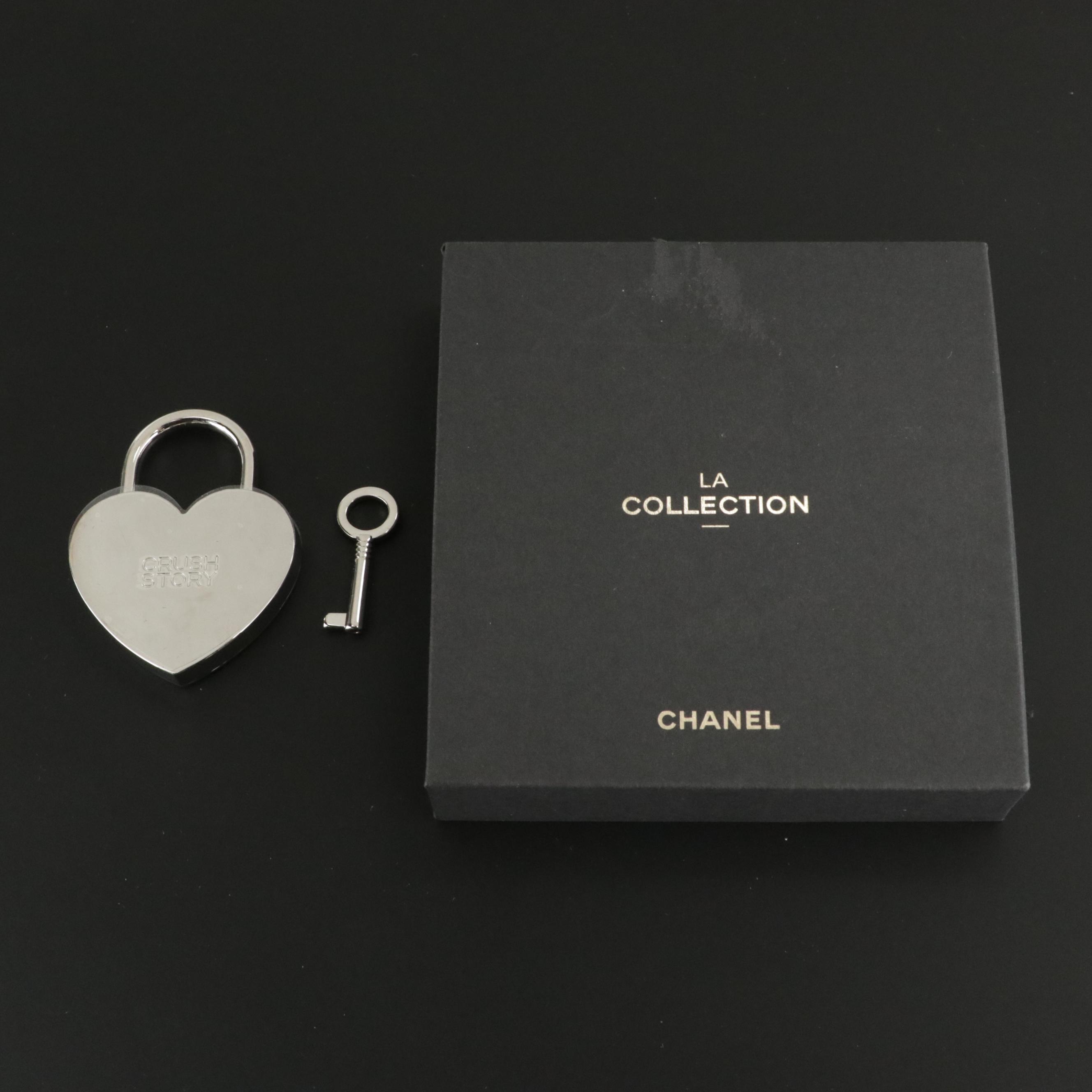 Chanel Beauté La Collection Crush Story Heart Padlock Charm and Key in Box