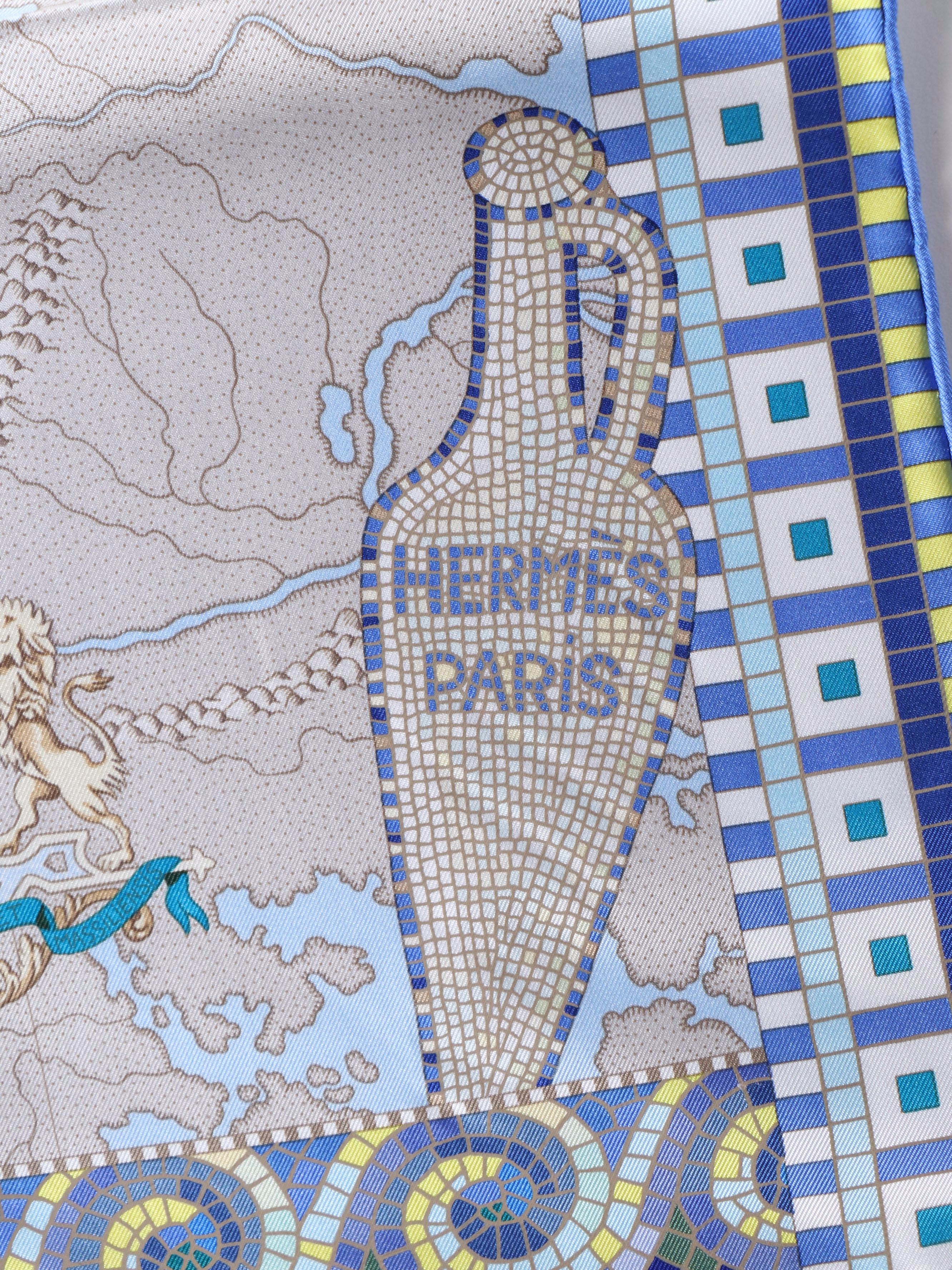 Hermès Special Issue "Le Voyage de Pythéas" Scarf 90 in Silk Twill with Box