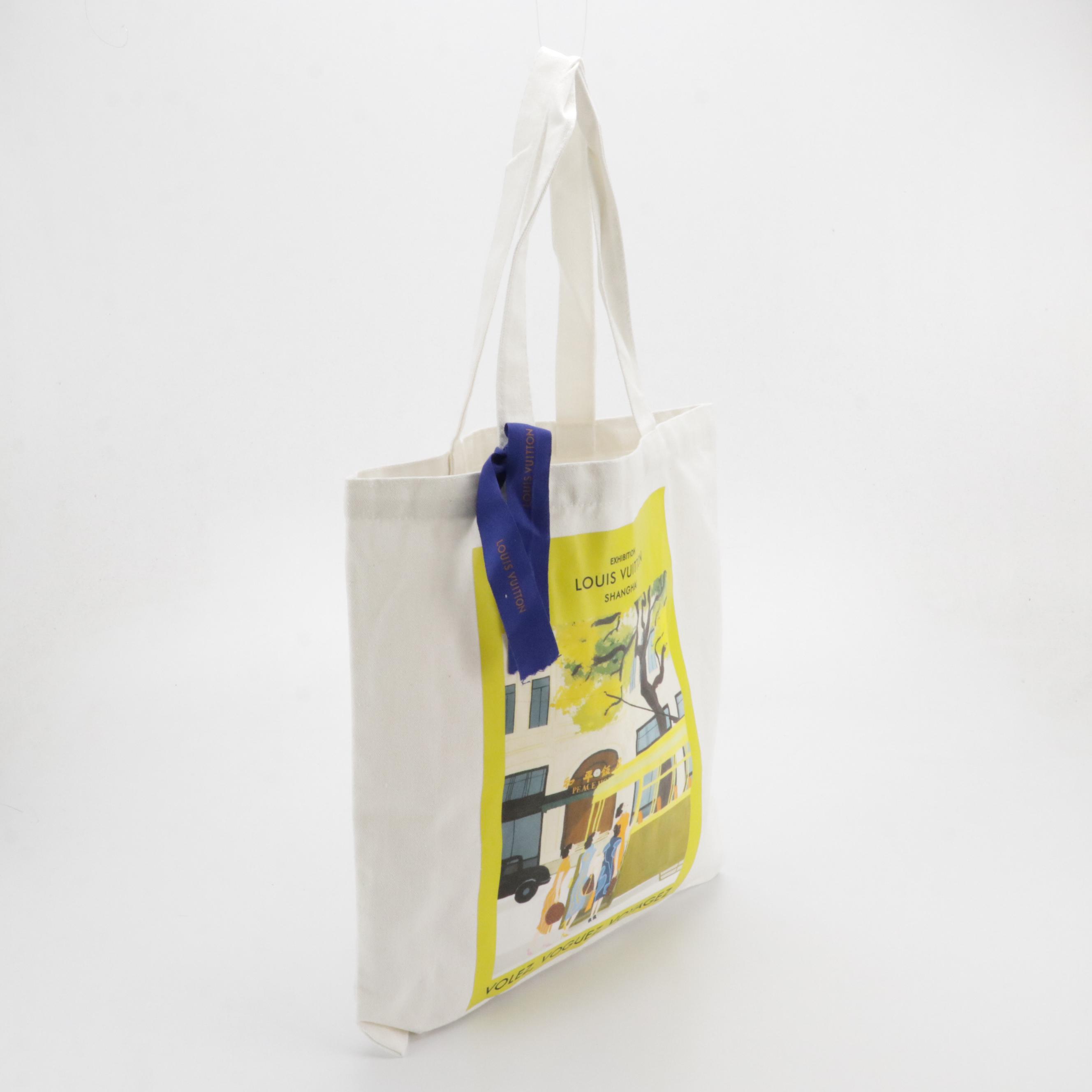 Louis Vuitton Voyagez Shanghai Limited Edition Exhibition Canvas Tote Bag
