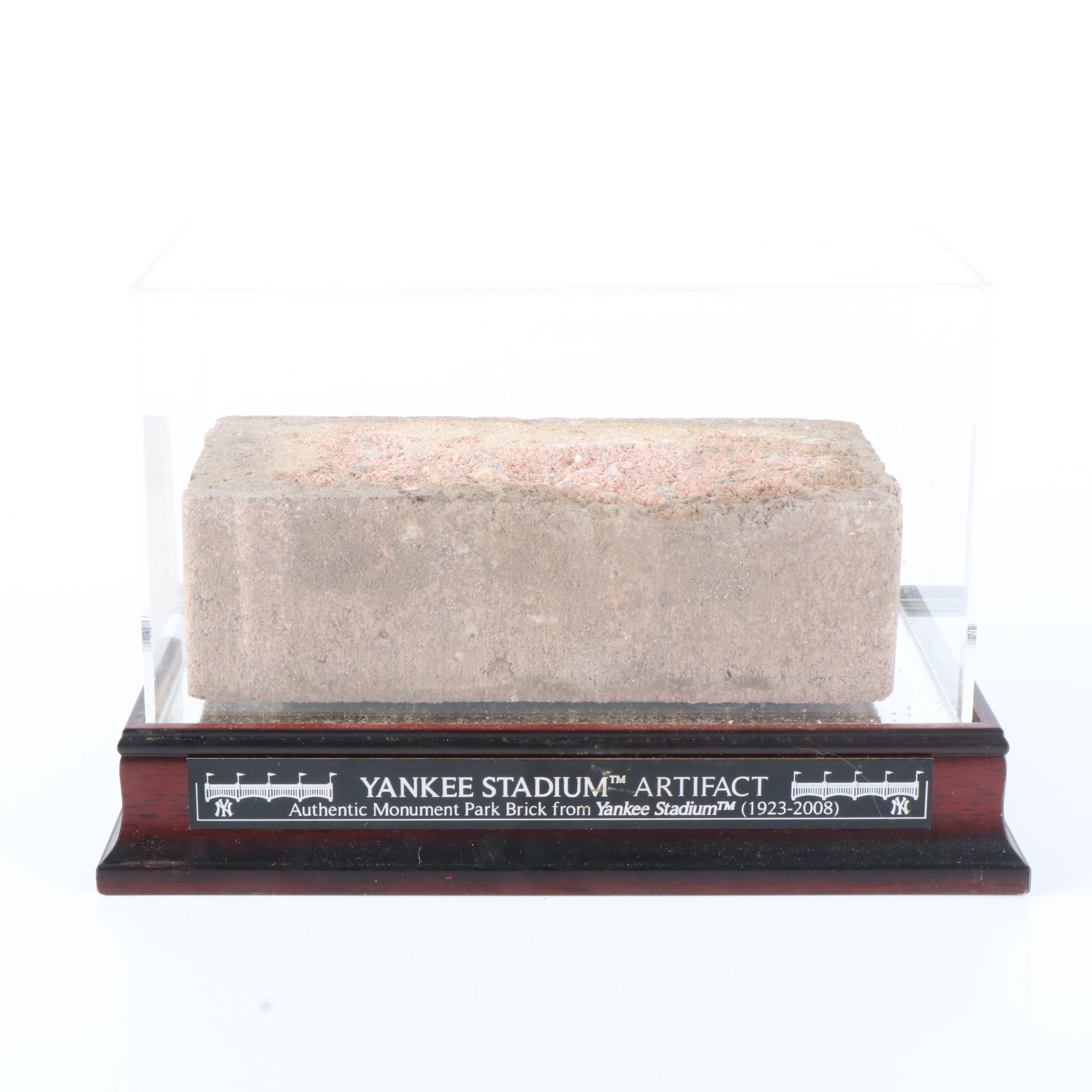 Yankees Stadium Monument Park Brick with Display, Steiner