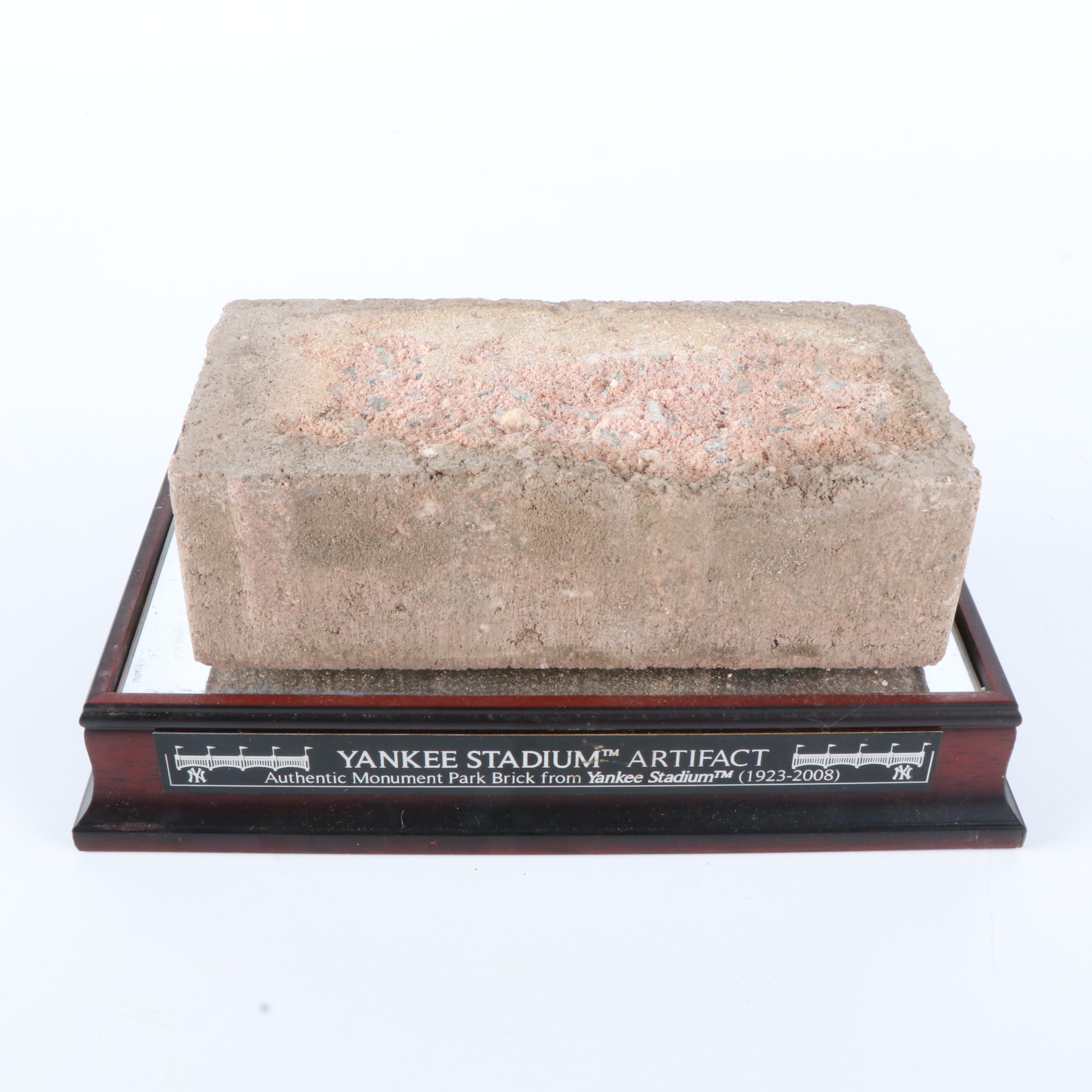 Yankees Stadium Monument Park Brick with Display, Steiner