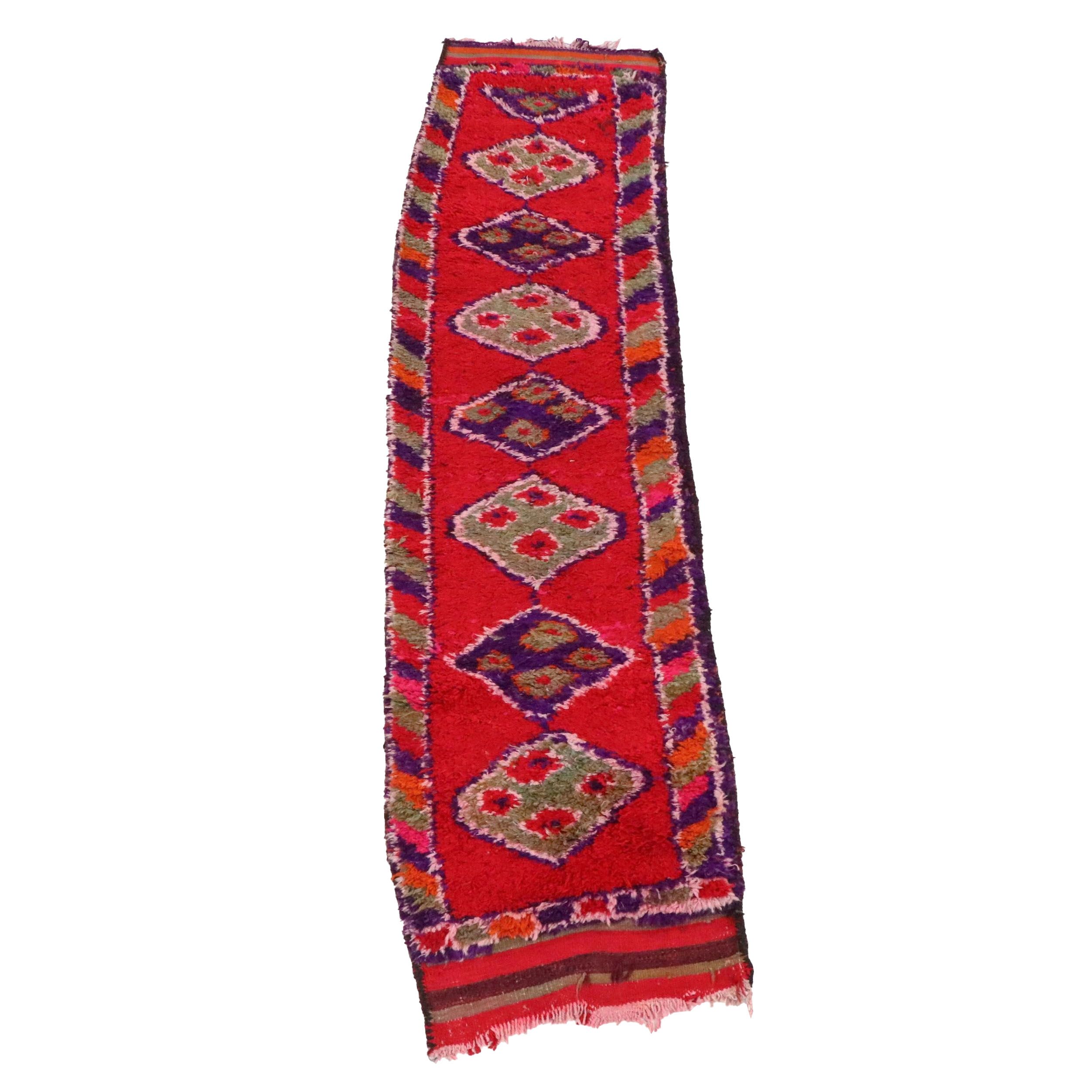 2'9 x 11'2 Hand-Knotted Turkish Village Carpet Runner Long Rug