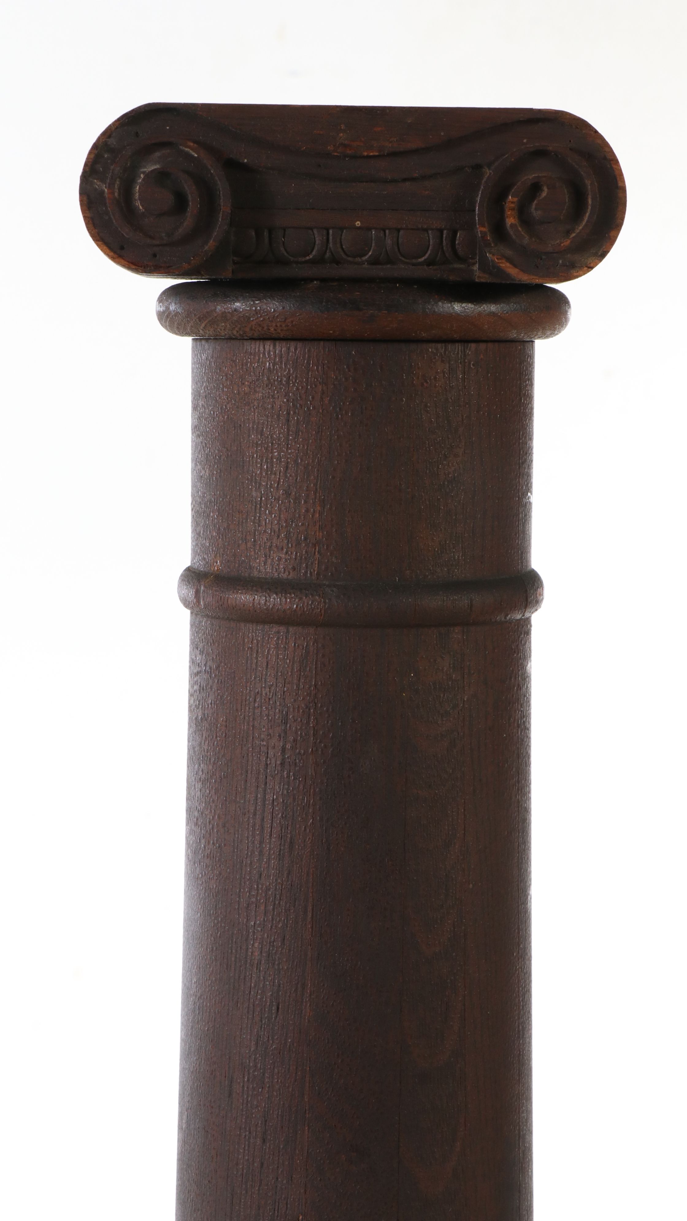 Tapered Stained Oak Ionic Columns