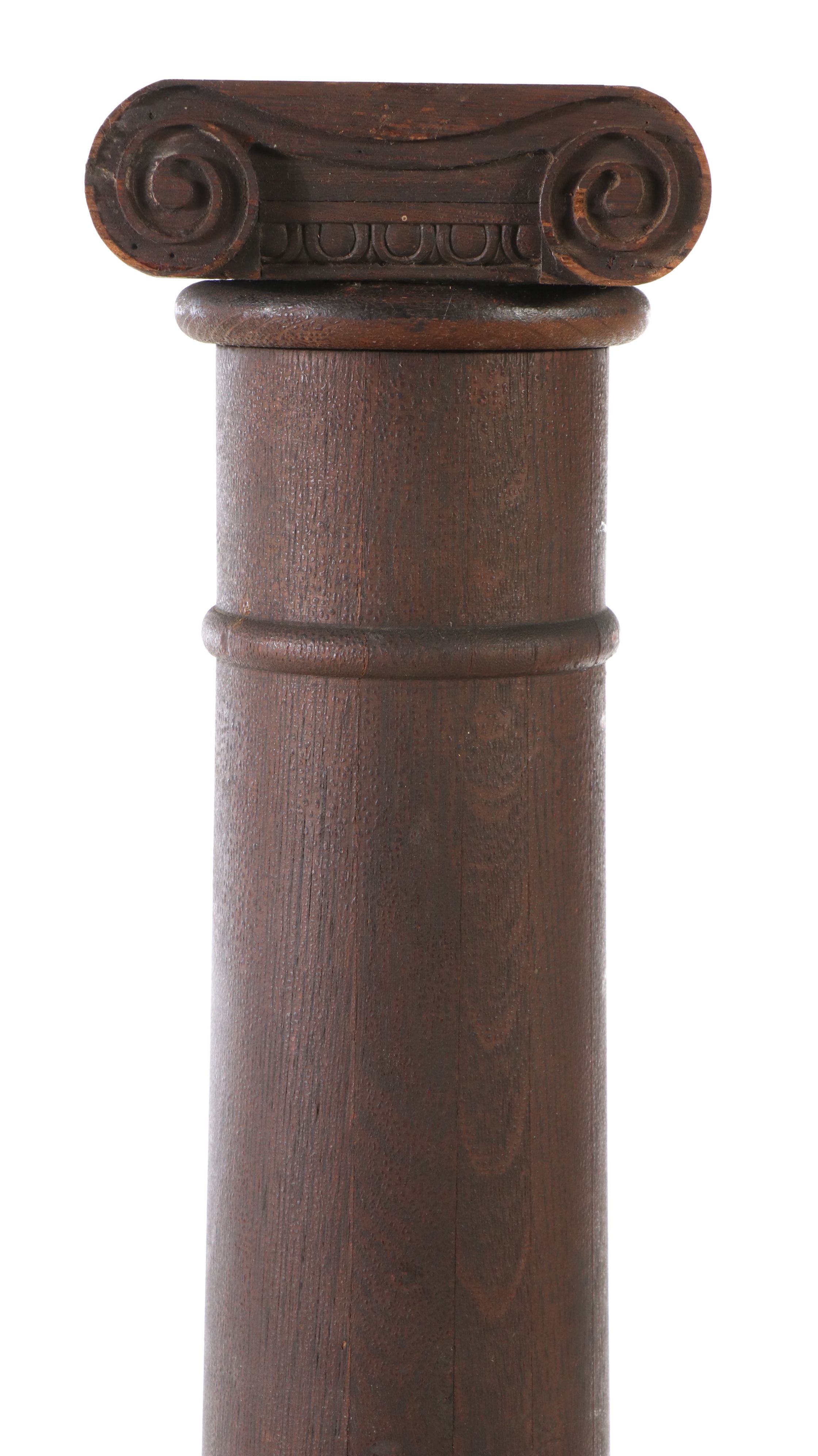 Tapered Stained Oak Ionic Columns