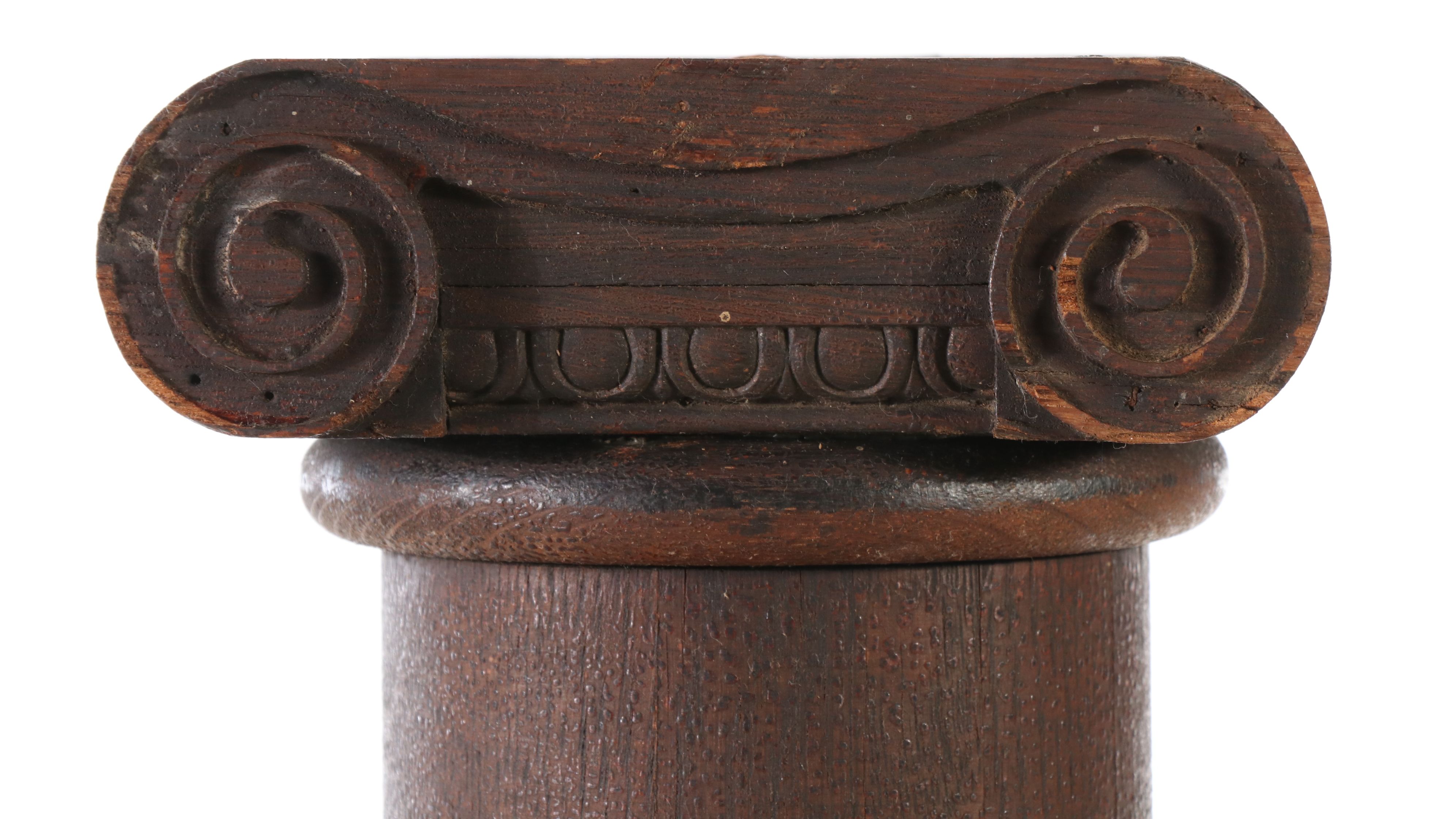 Tapered Stained Oak Ionic Columns