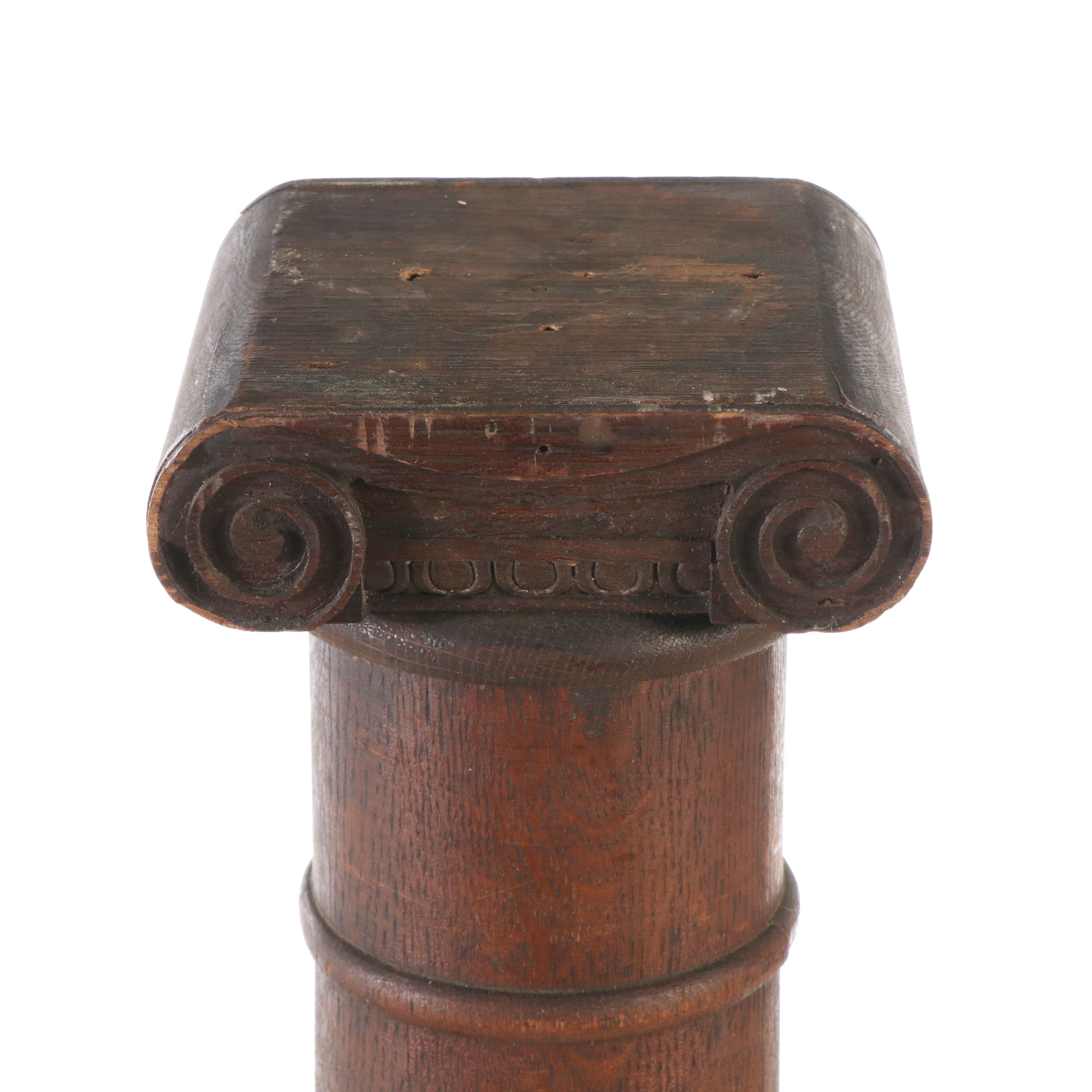 Tapered Stained Oak Ionic Columns