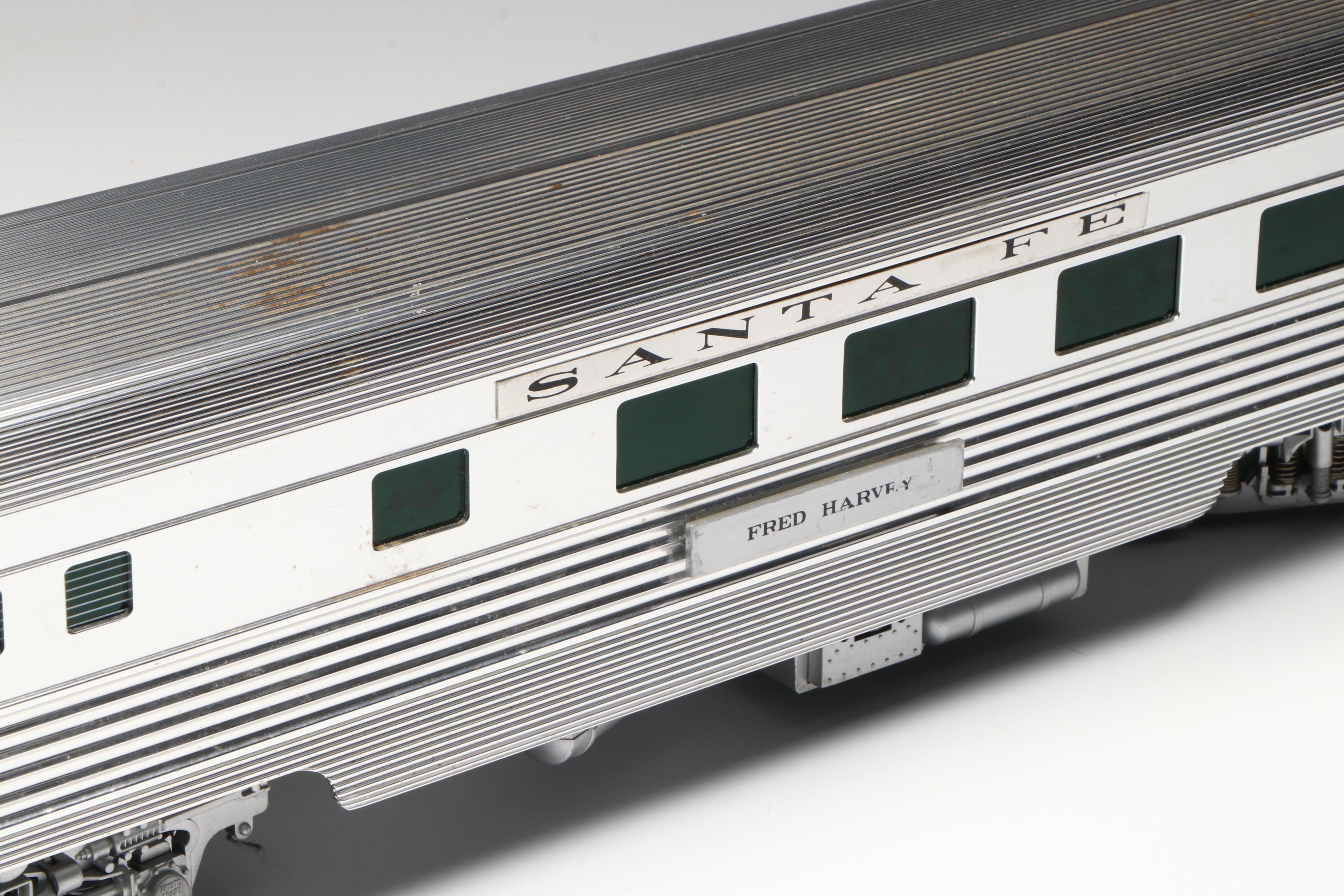 Aristo-Craft G Scale ART-32505 Fred Harvey Dining Car and ART-32205 Baggage Car