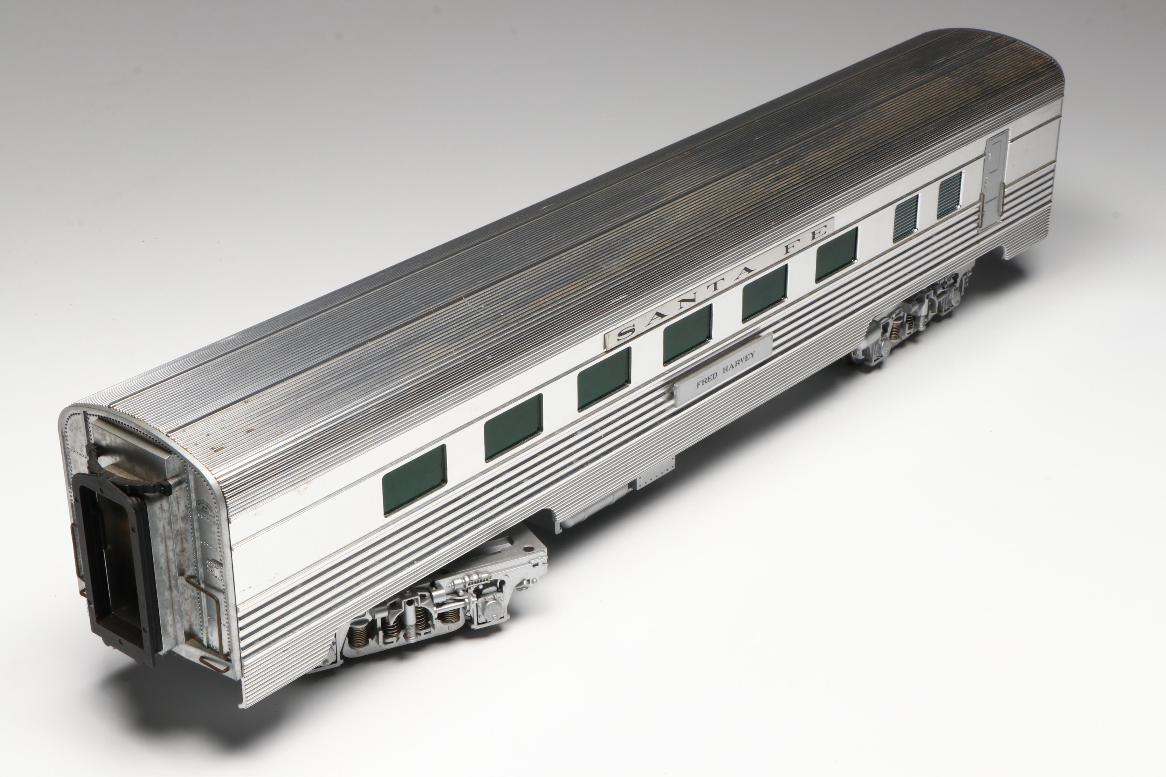 Aristo-Craft G Scale ART-32505 Fred Harvey Dining Car and ART-32205 Baggage Car