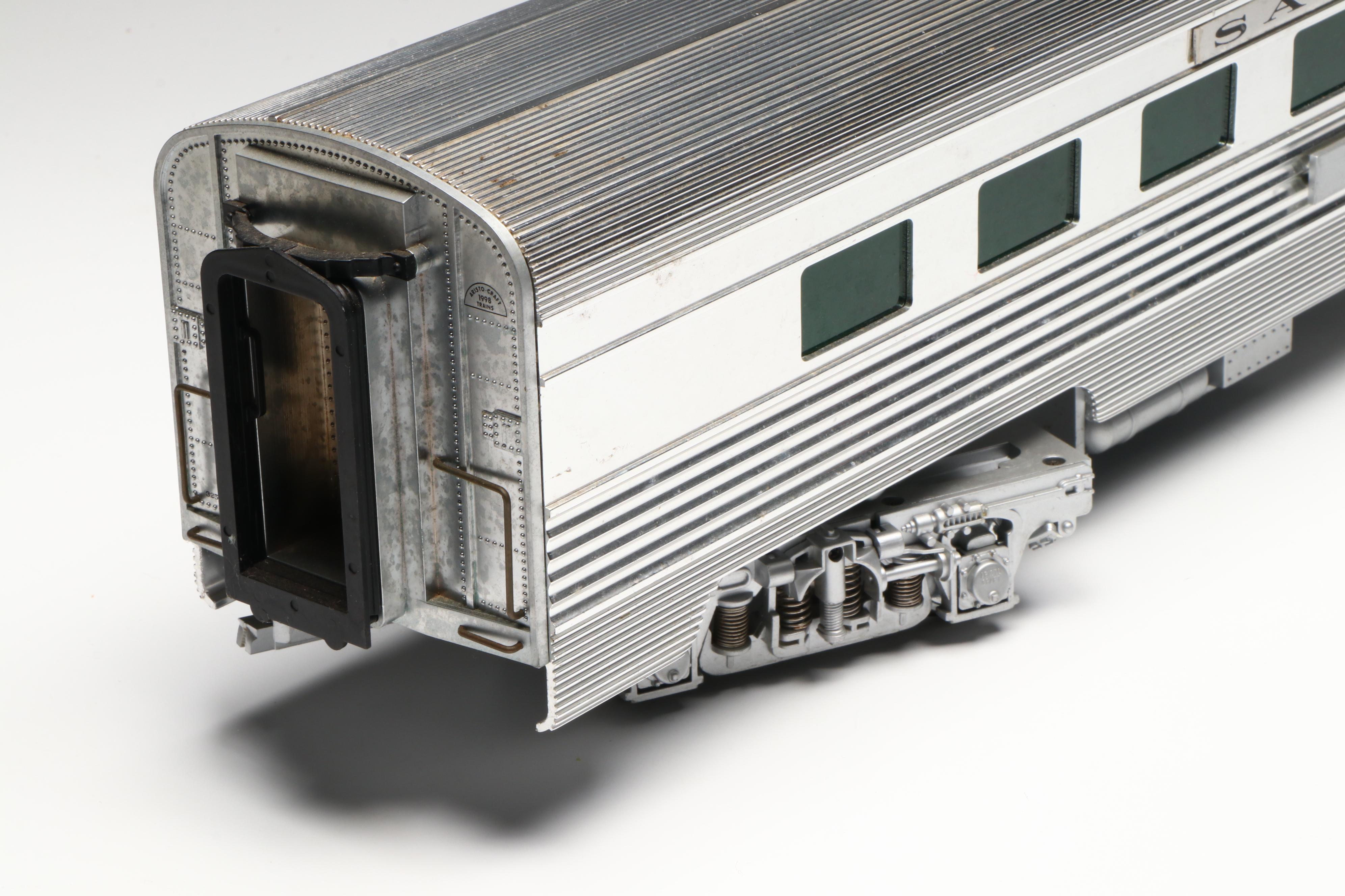 Aristo-Craft G Scale ART-32505 Fred Harvey Dining Car and ART-32205 Baggage Car