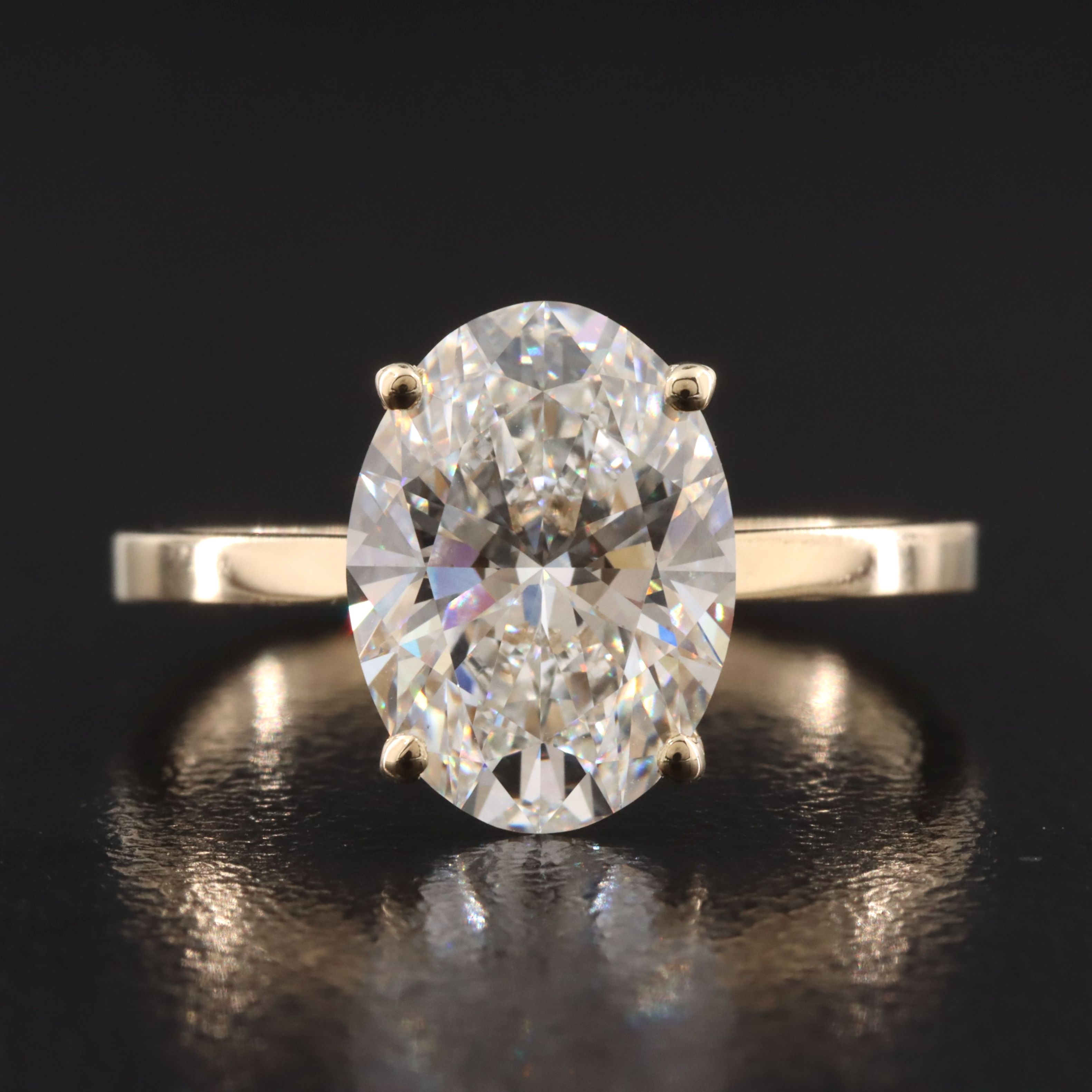 14K 3.04 CT Lab Grown Diamond Solitaire Ring with IGI Report