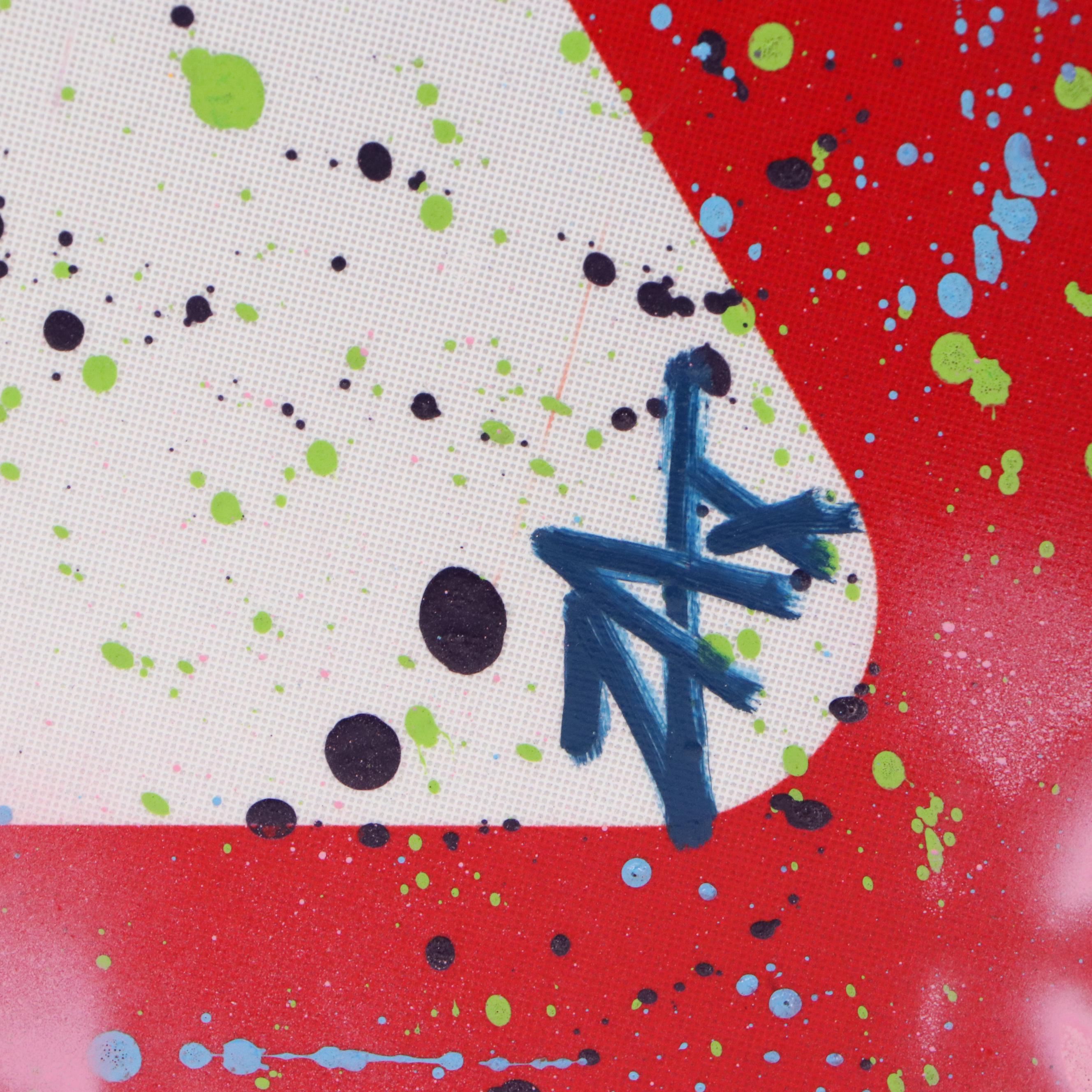 E.M. Zax Spray and Splatter Painted Yield Sign