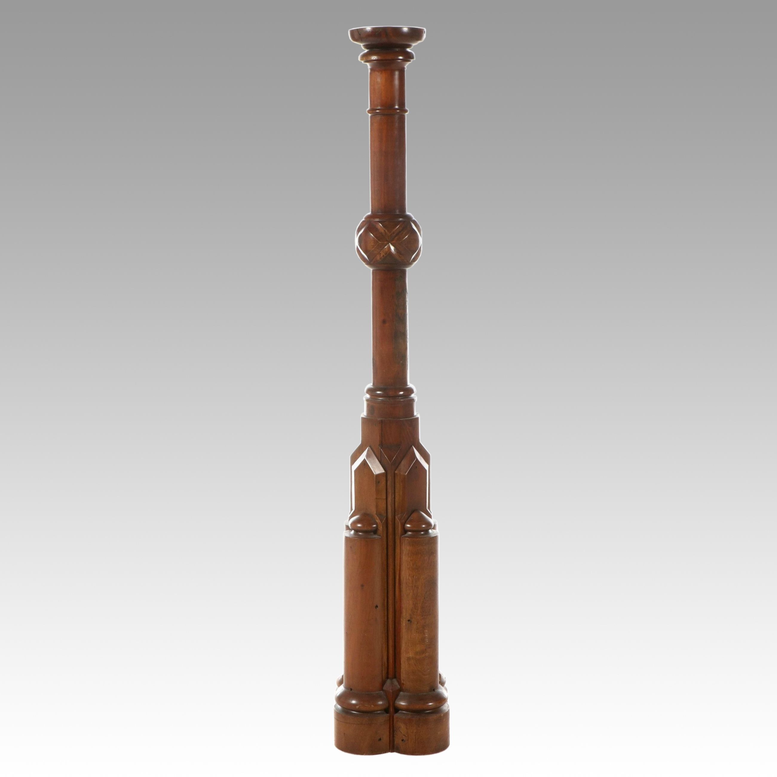 Neo-Gothic Hardwood Pedestal