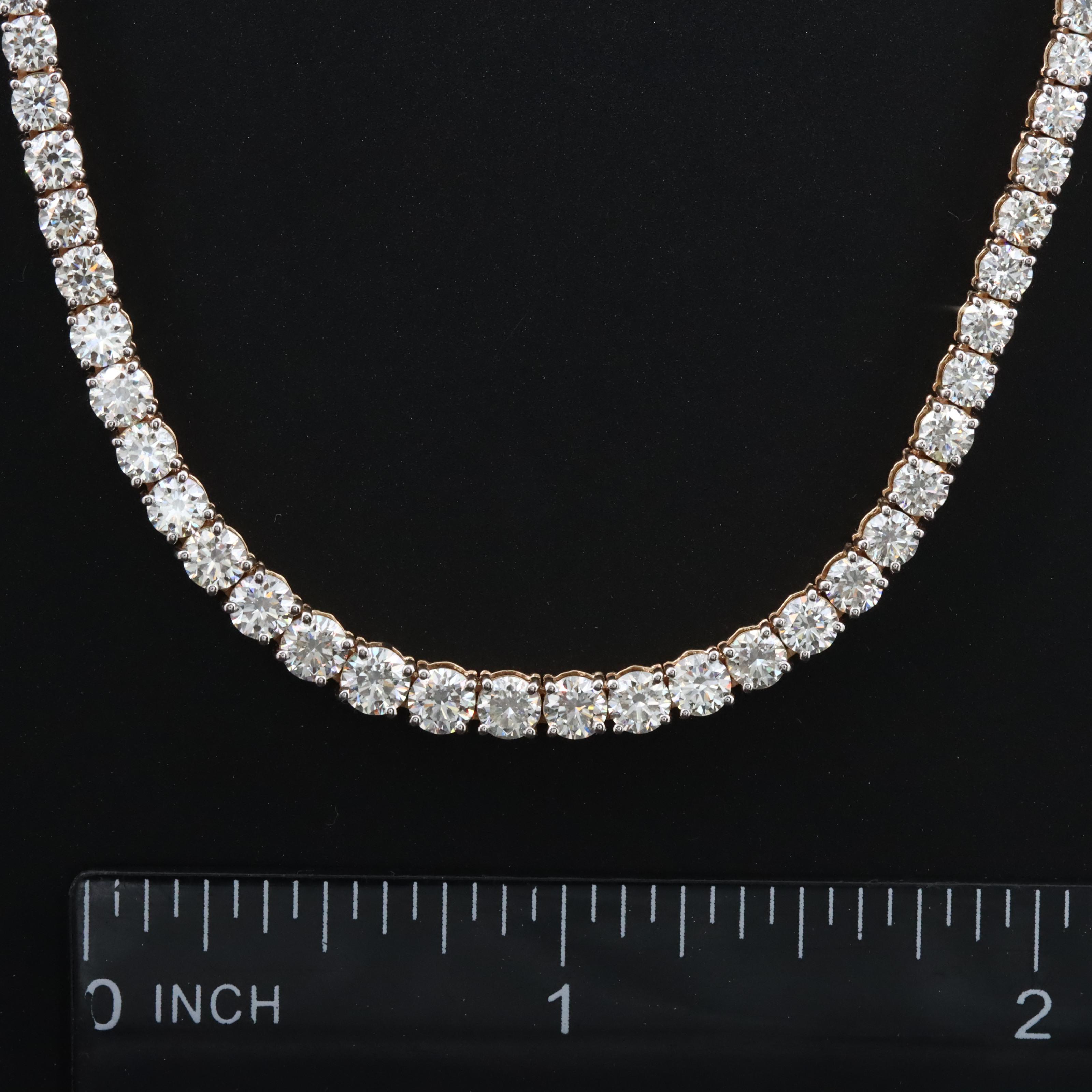 14K 8.54 CTW Diamond Riviera Necklace with GIA Report