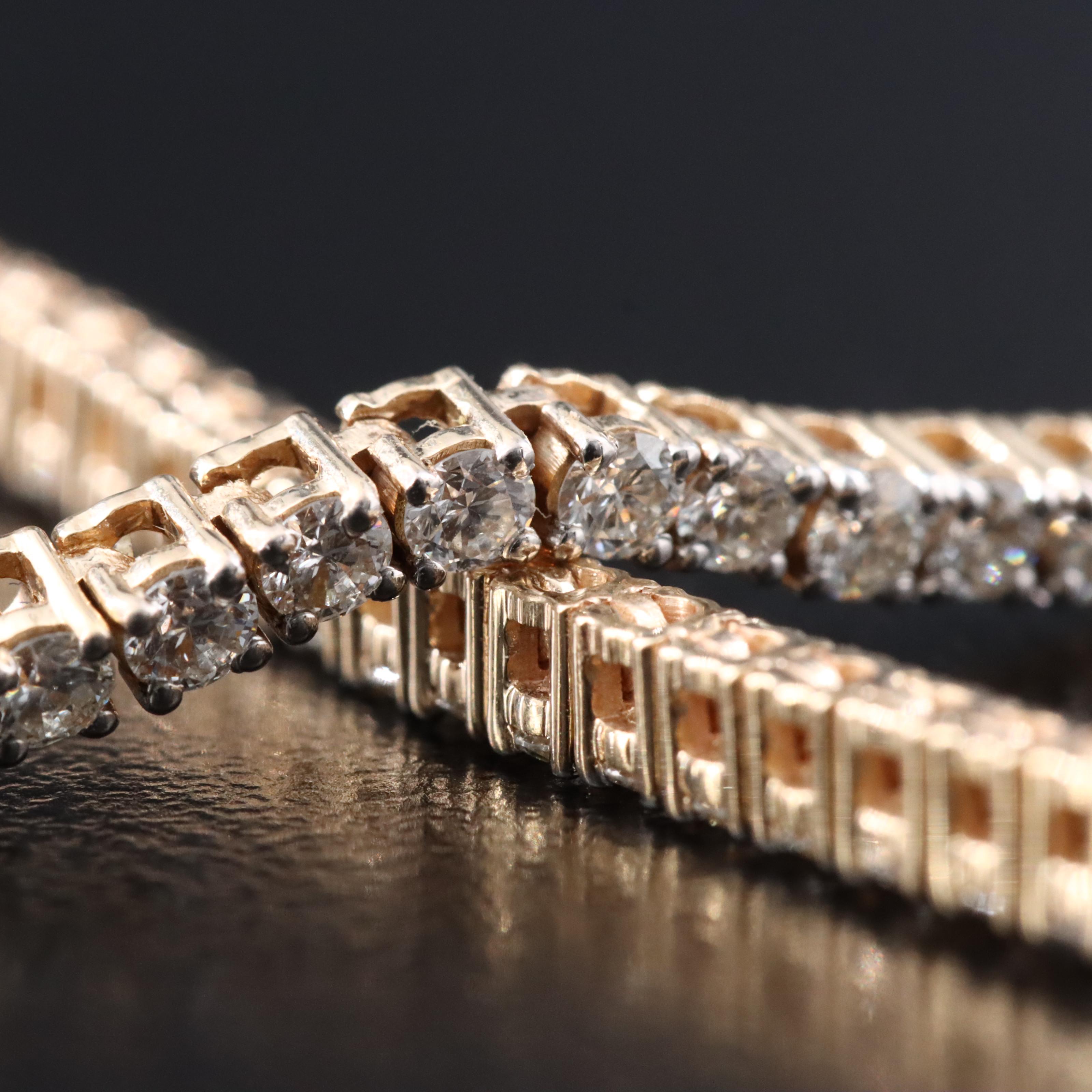 14K 8.54 CTW Diamond Riviera Necklace with GIA Report