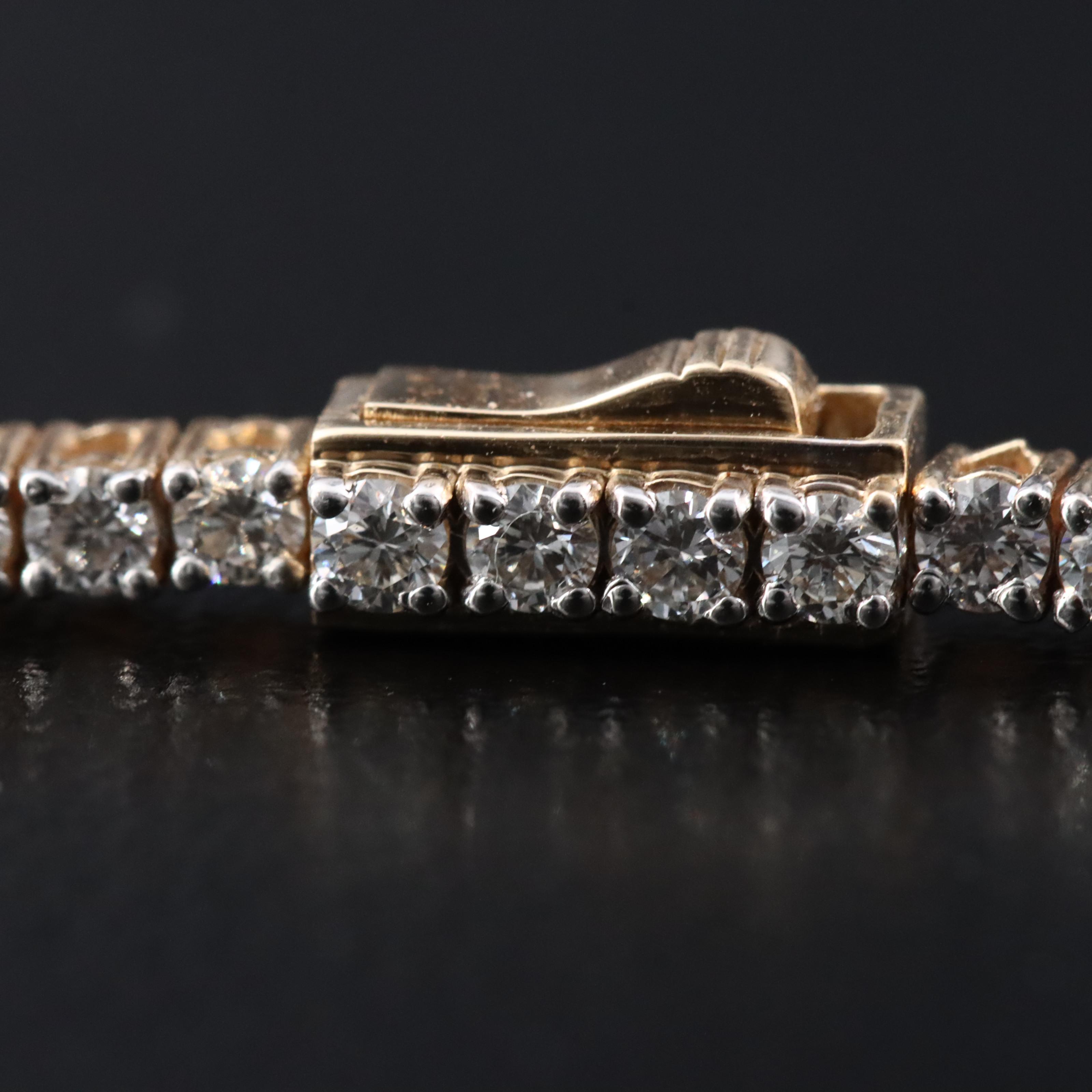 14K 8.54 CTW Diamond Riviera Necklace with GIA Report