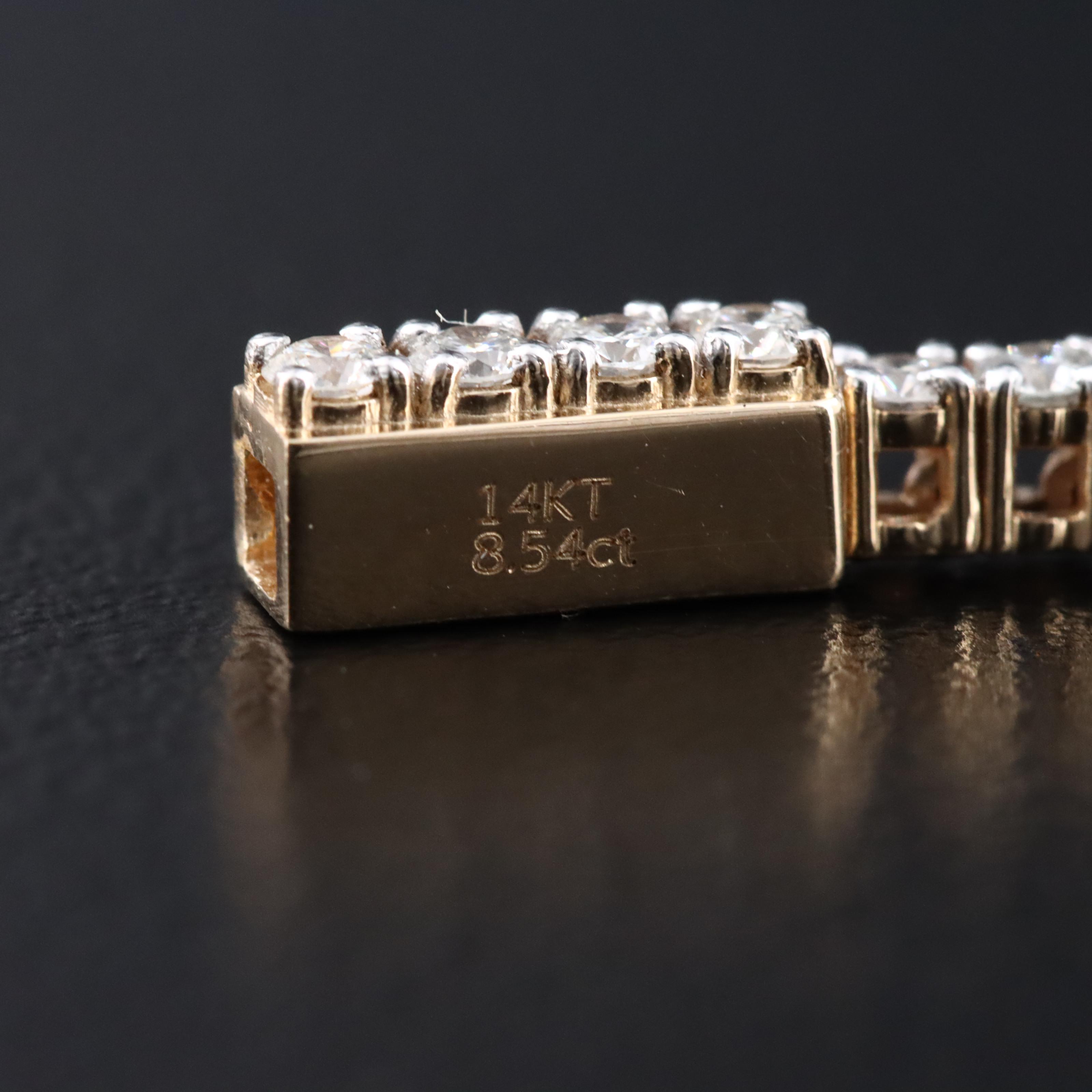 14K 8.54 CTW Diamond Riviera Necklace with GIA Report