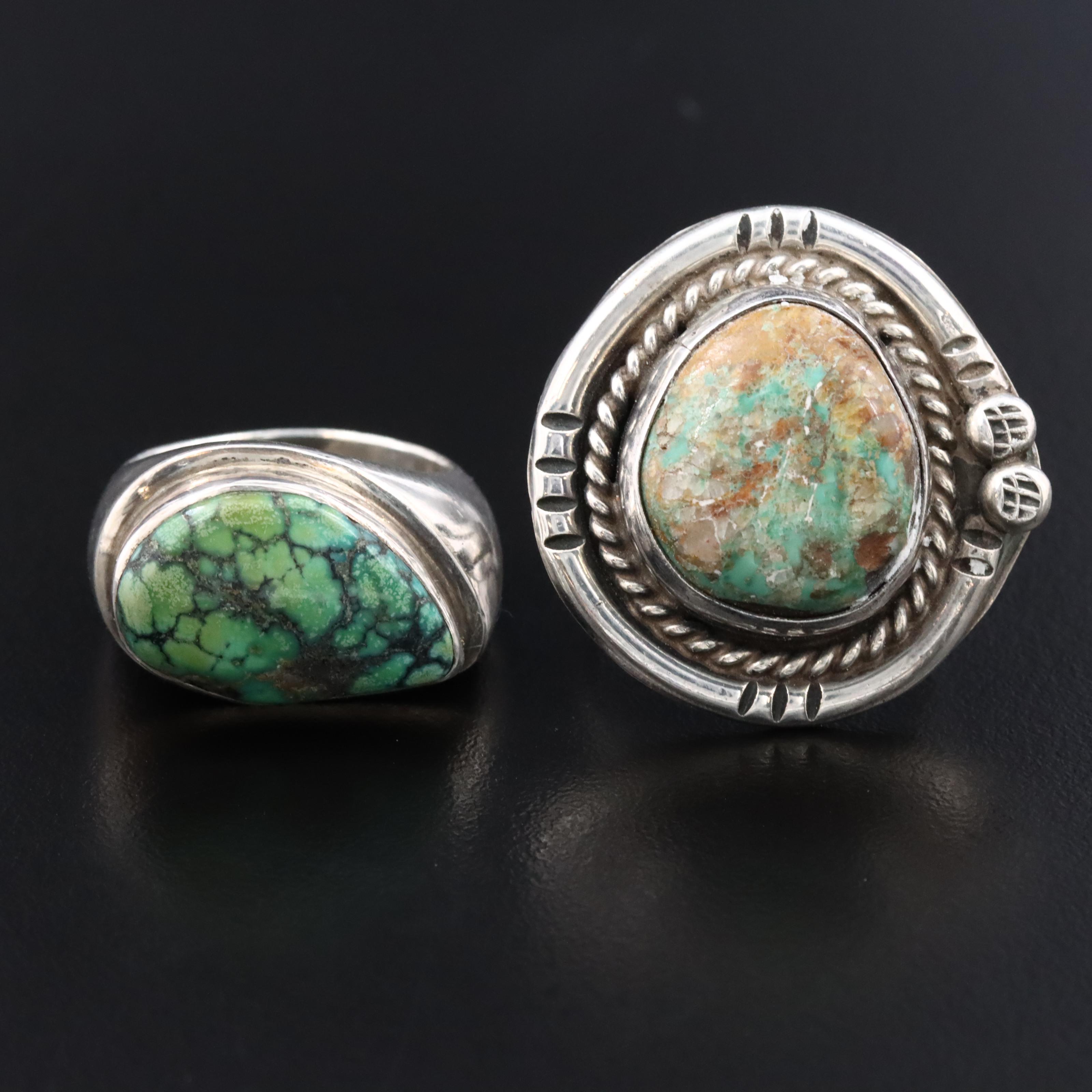 Southwestern Sterling Turquoise Rings