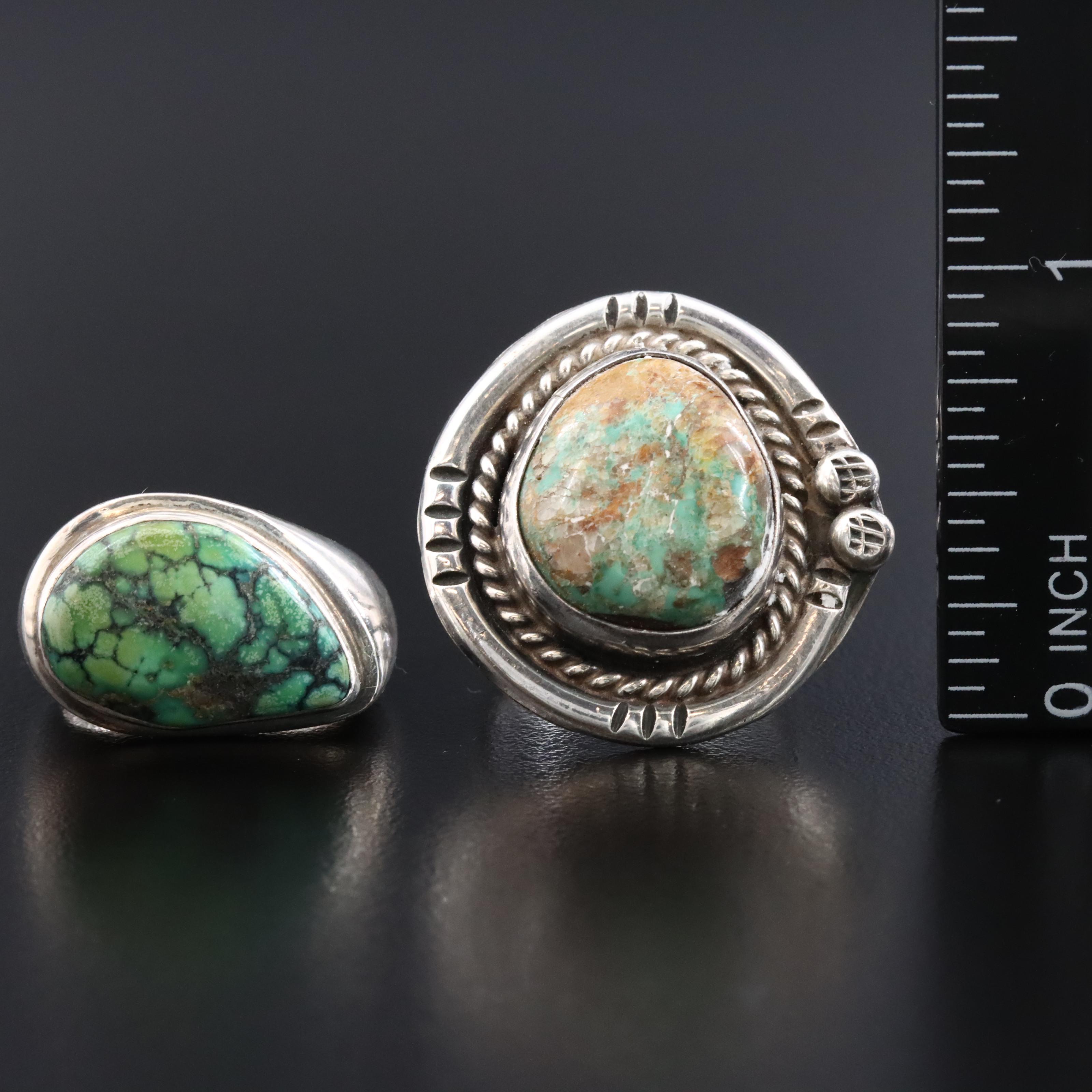 Southwestern Sterling Turquoise Rings