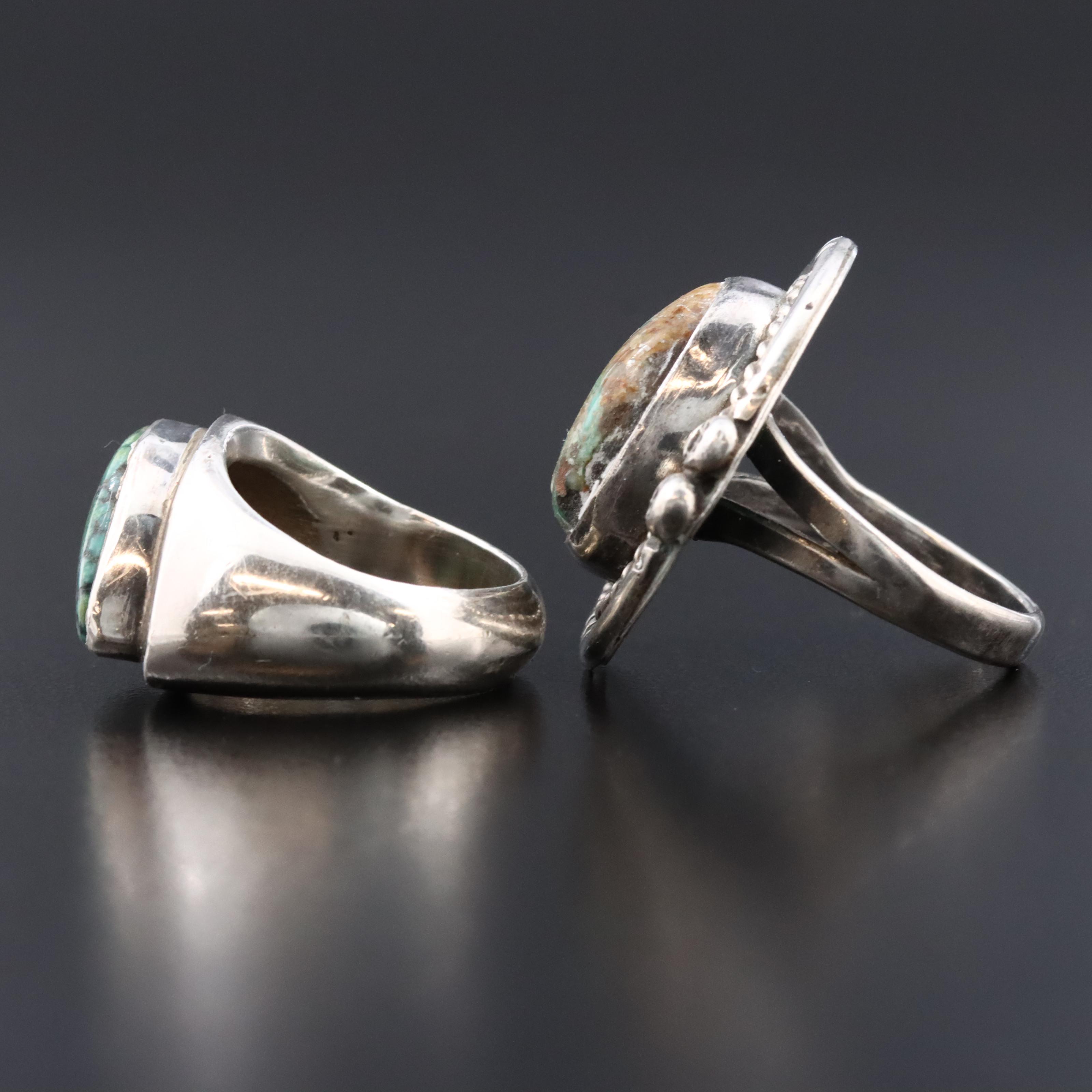 Southwestern Sterling Turquoise Rings