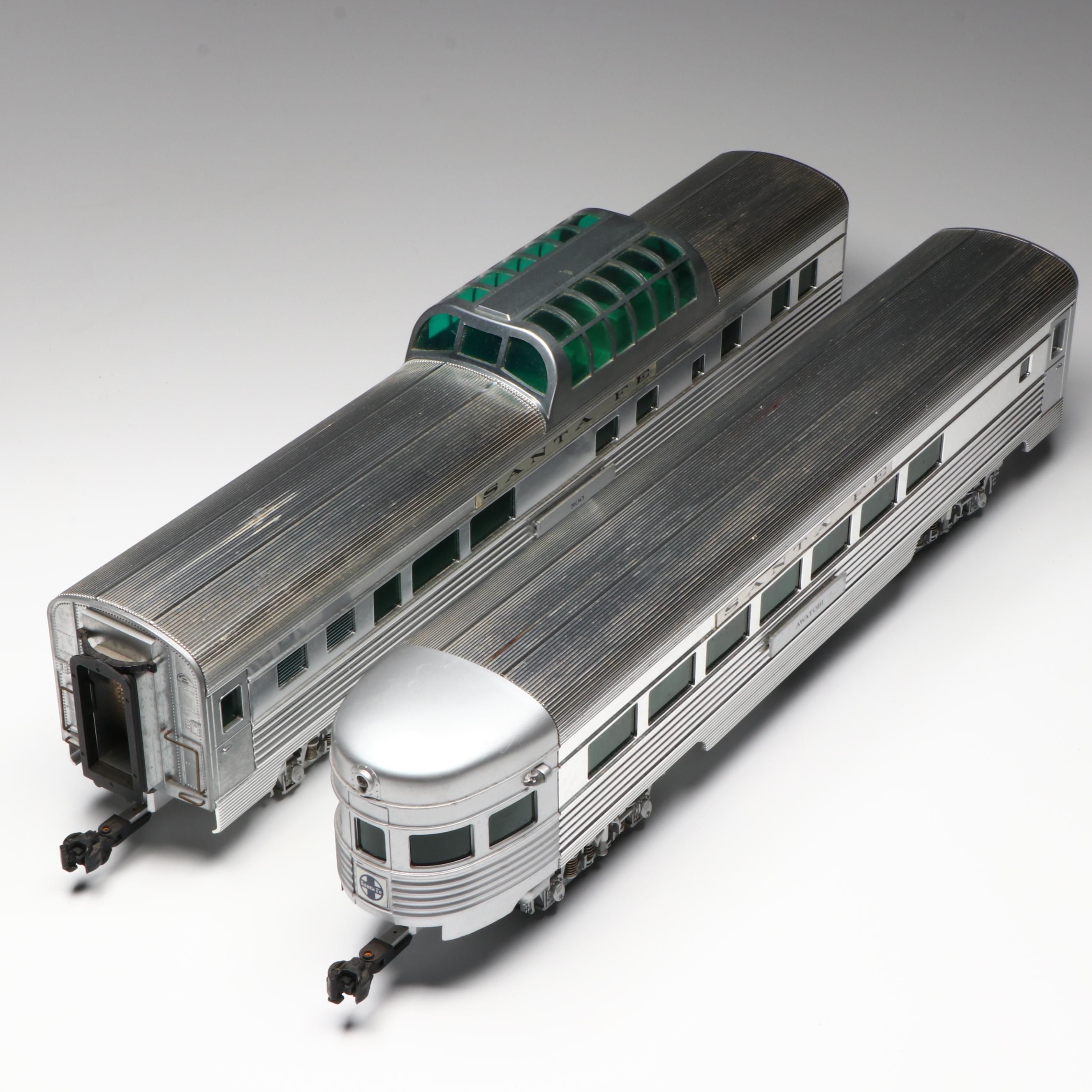 Aristo-Craft G Scale Santa Fe Observation and Passenger Cars