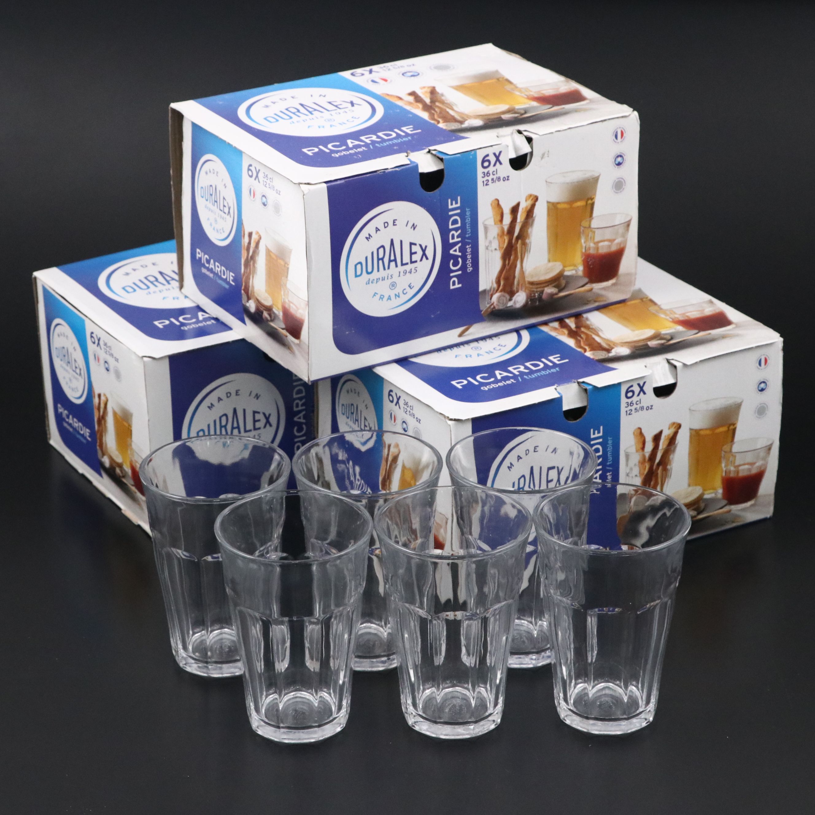 French Duralex "Picardie" Glass Tumblers