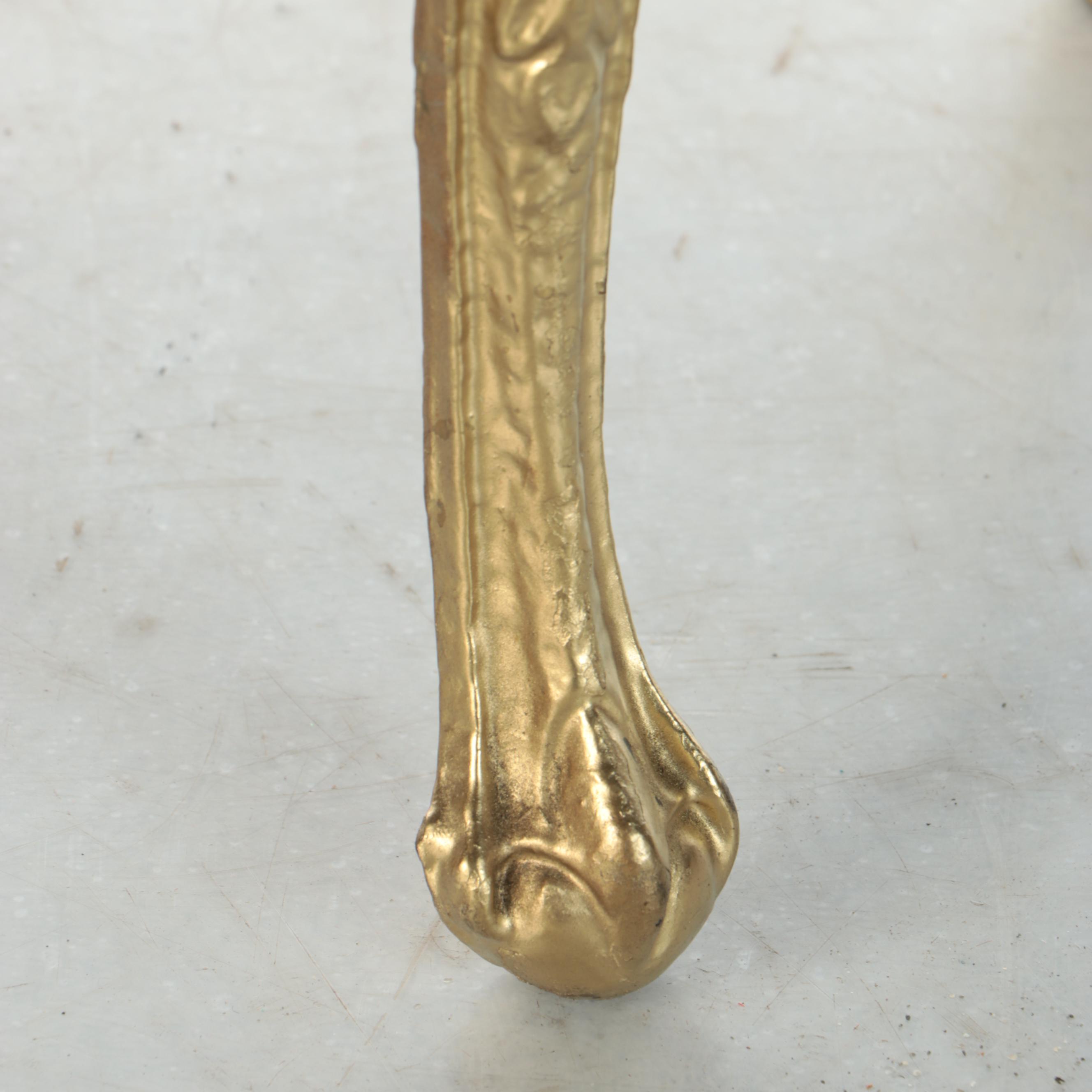 French Style Gilt Damask Footstool