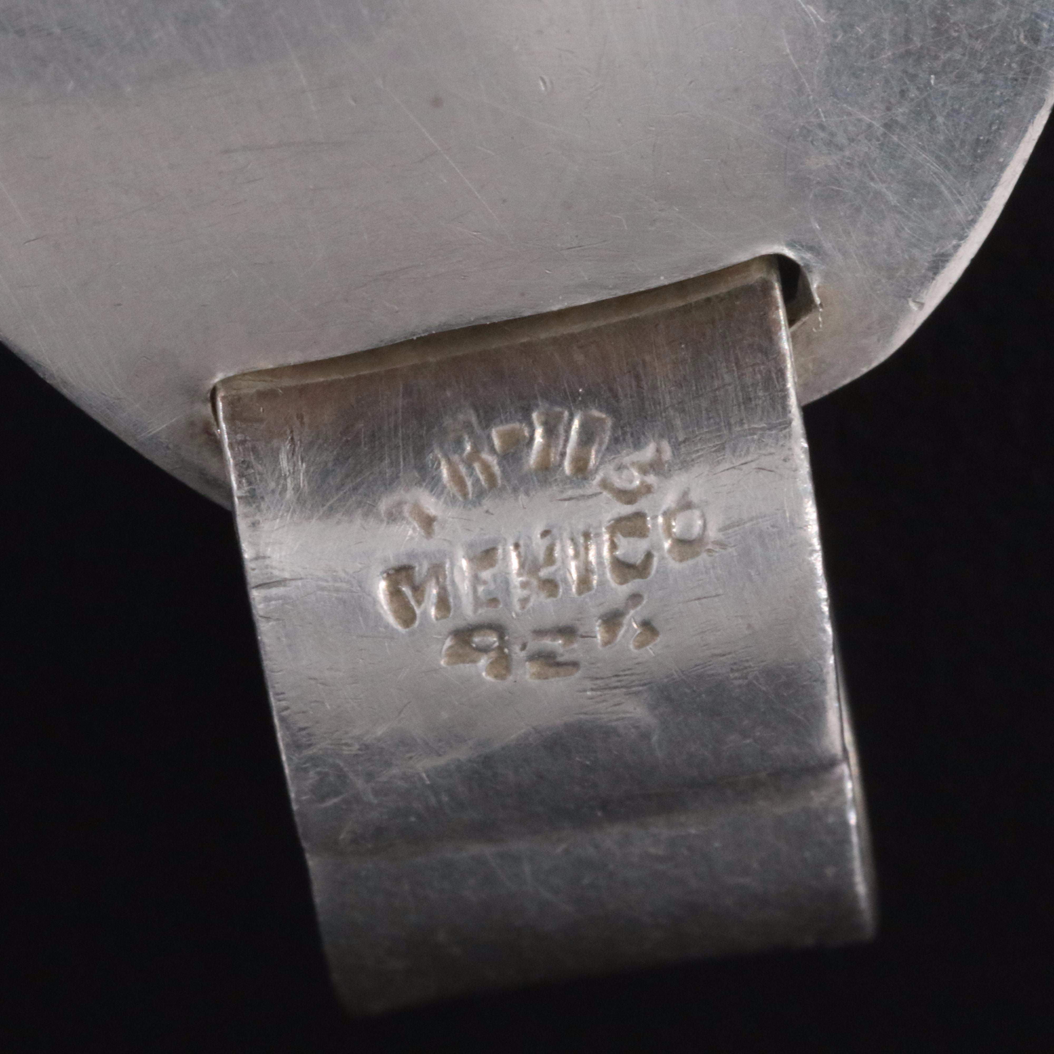 Mexican Sterling Fused Art Glass Pendant