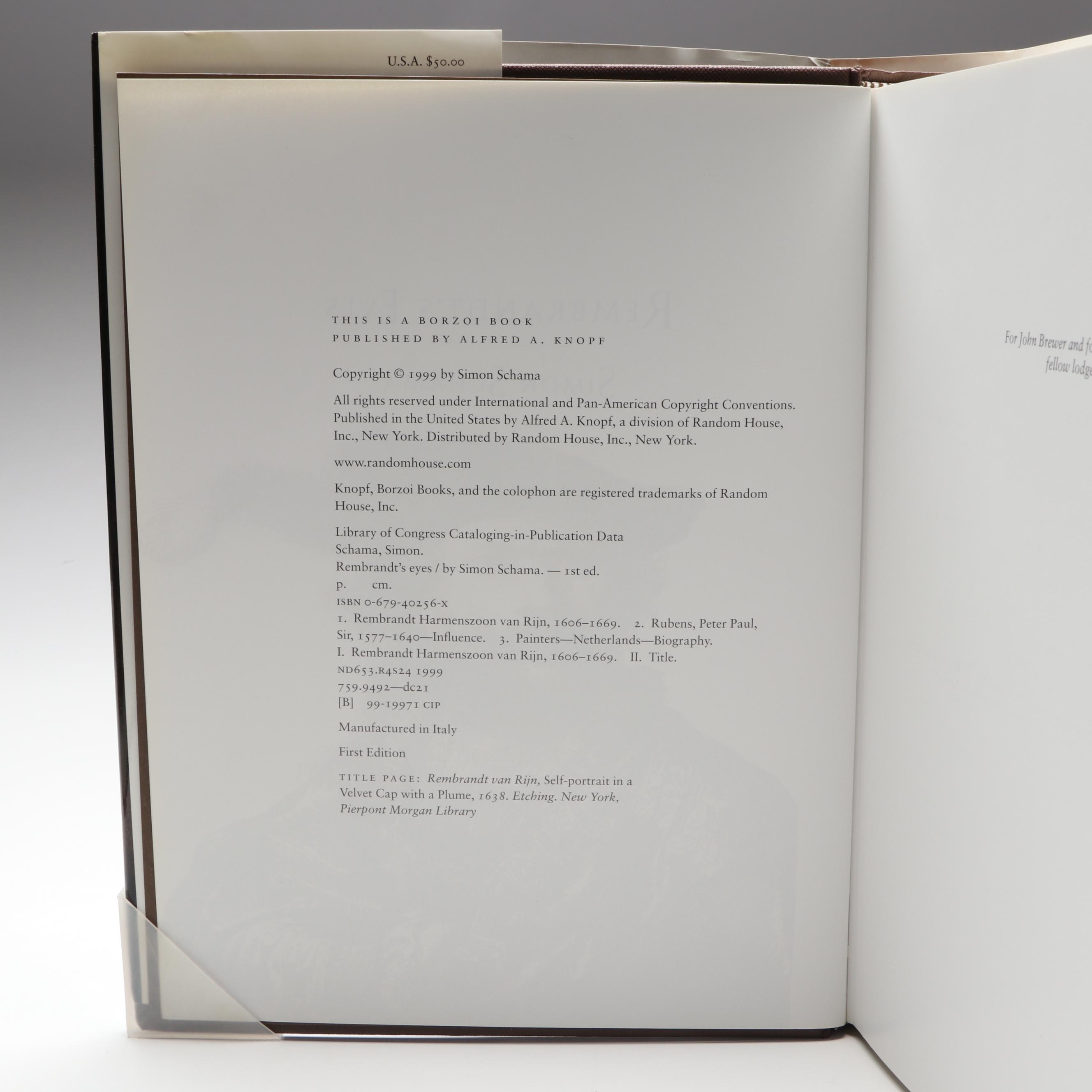 "Rembrandt" by Christian Tümpel with "Rembrandt's Eyes" by Simon Schama