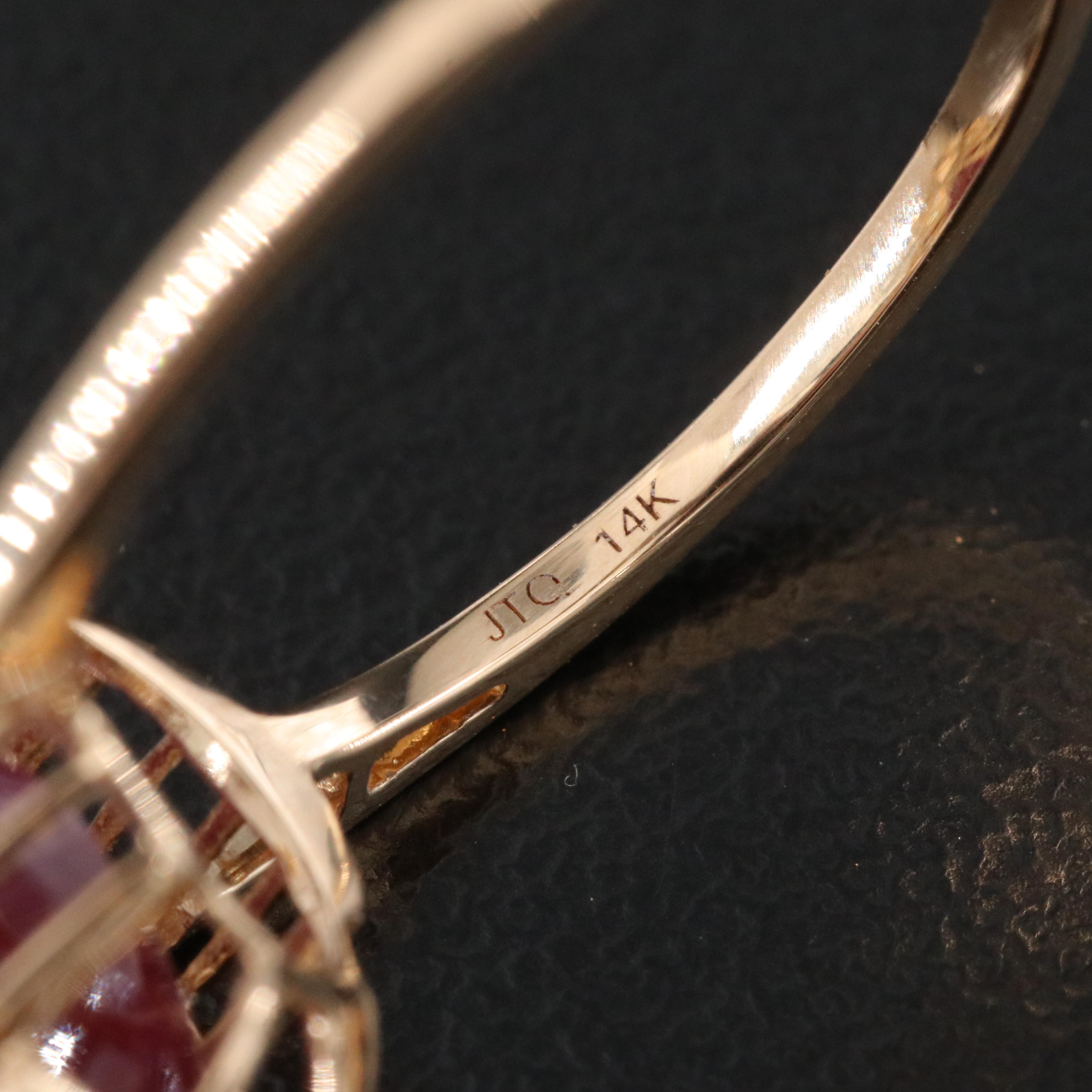 14K 3.38 CT Ruby and White Sapphire Ring